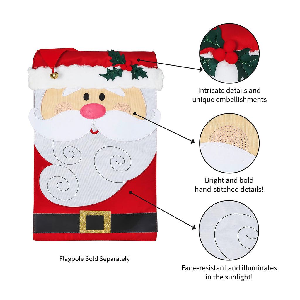 Santa Claus Garden Applique Flag