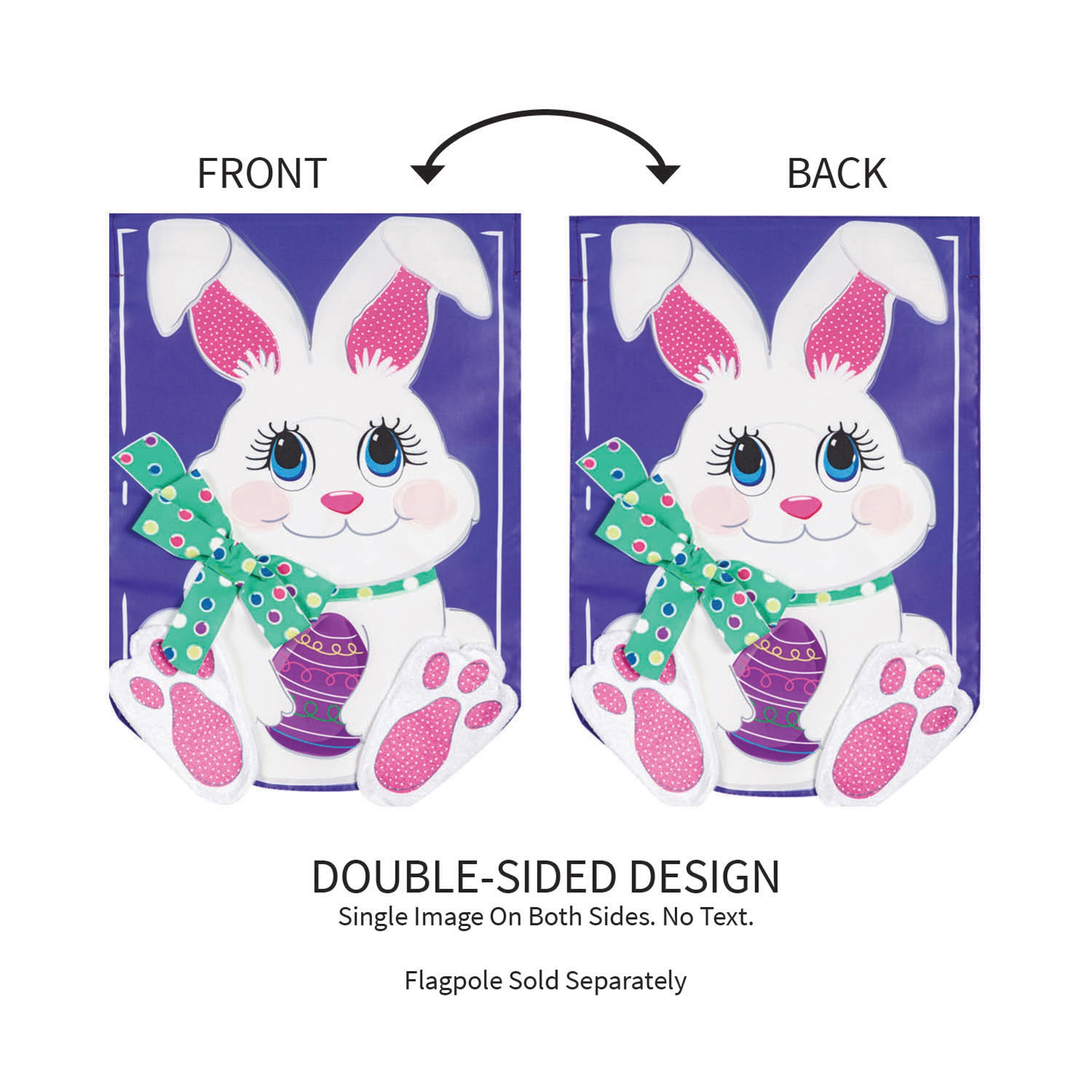 Easter Bunny Applique Garden Flag
