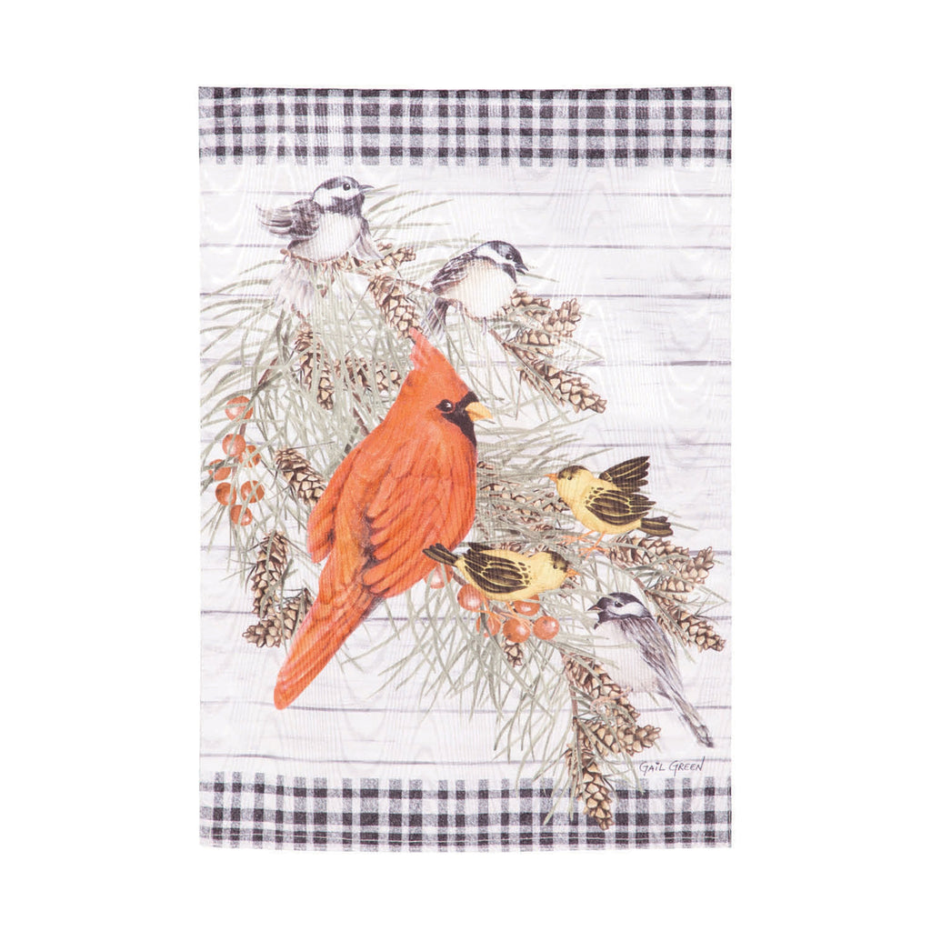 Bird Friends Moire Garden Flag