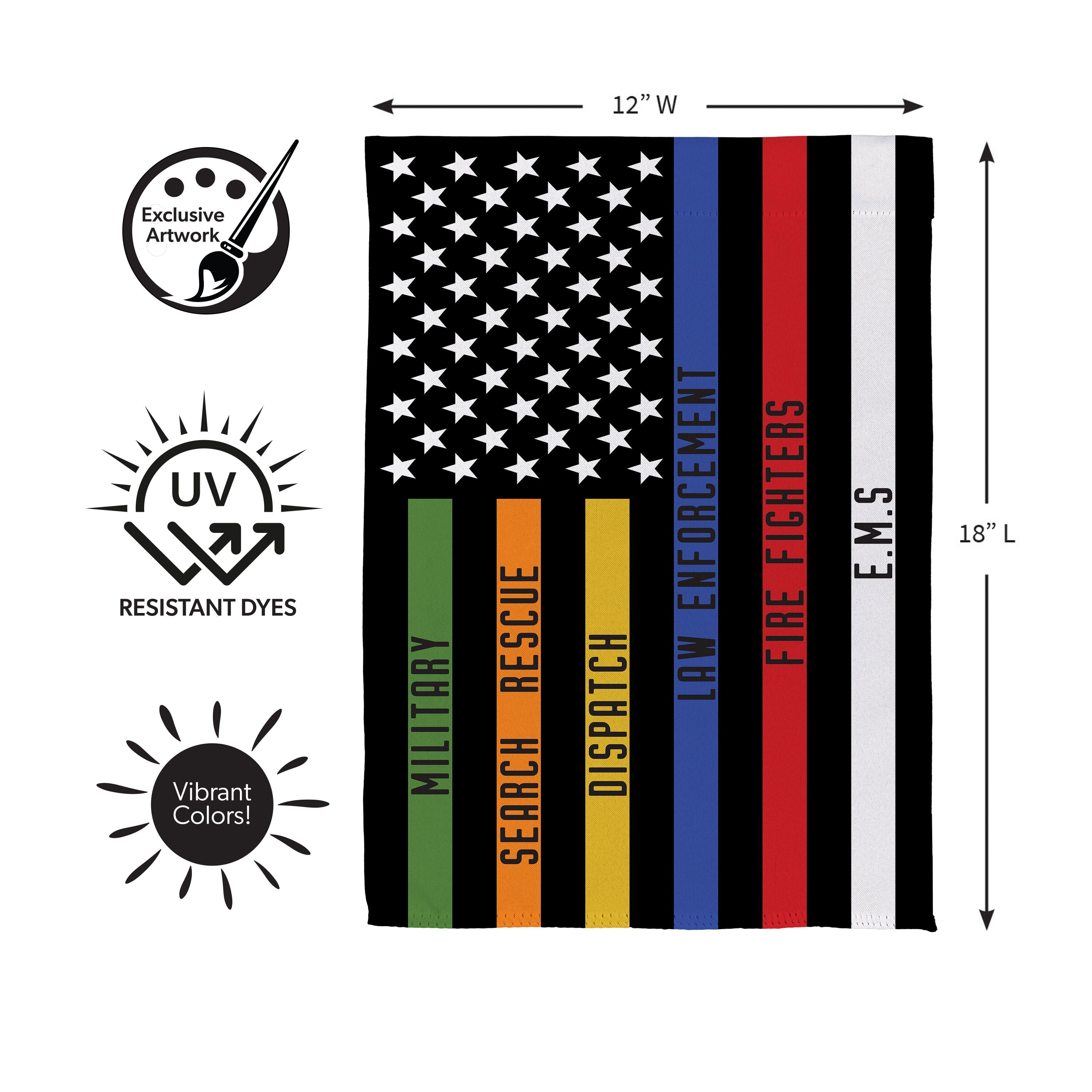 Responders Thin Line Garden Suede Flag