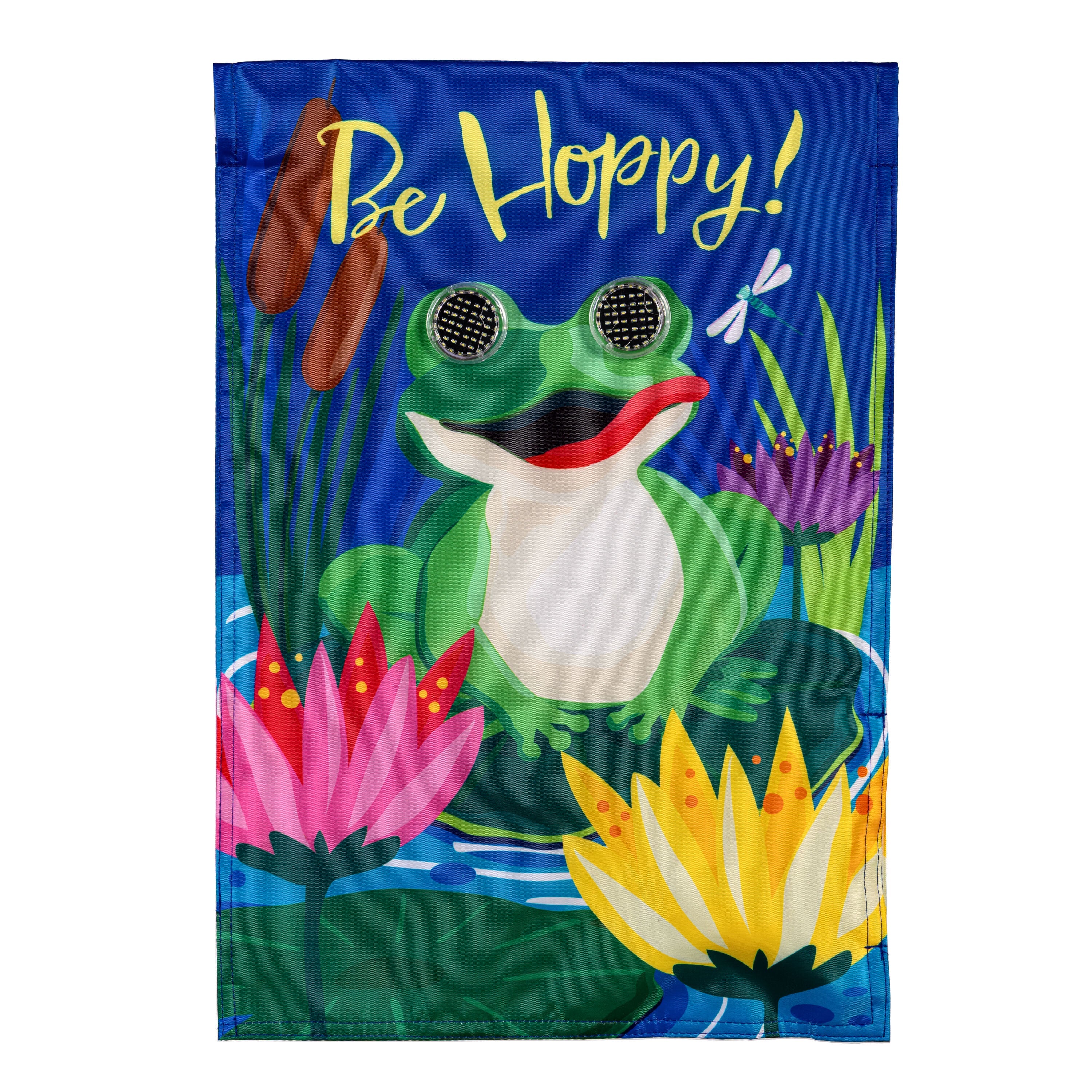 Animated Be Hoppy Applique Lighted Garden Flag