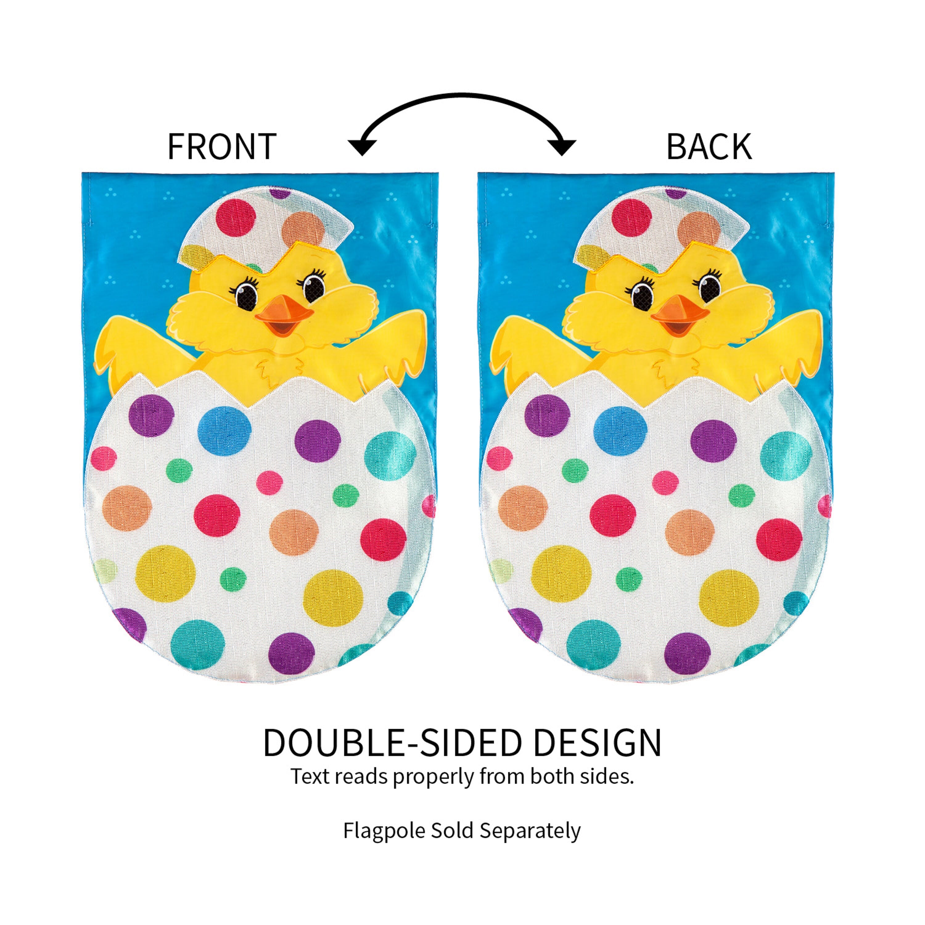 Polka-Dot Easter Egg Garden Applique Flag