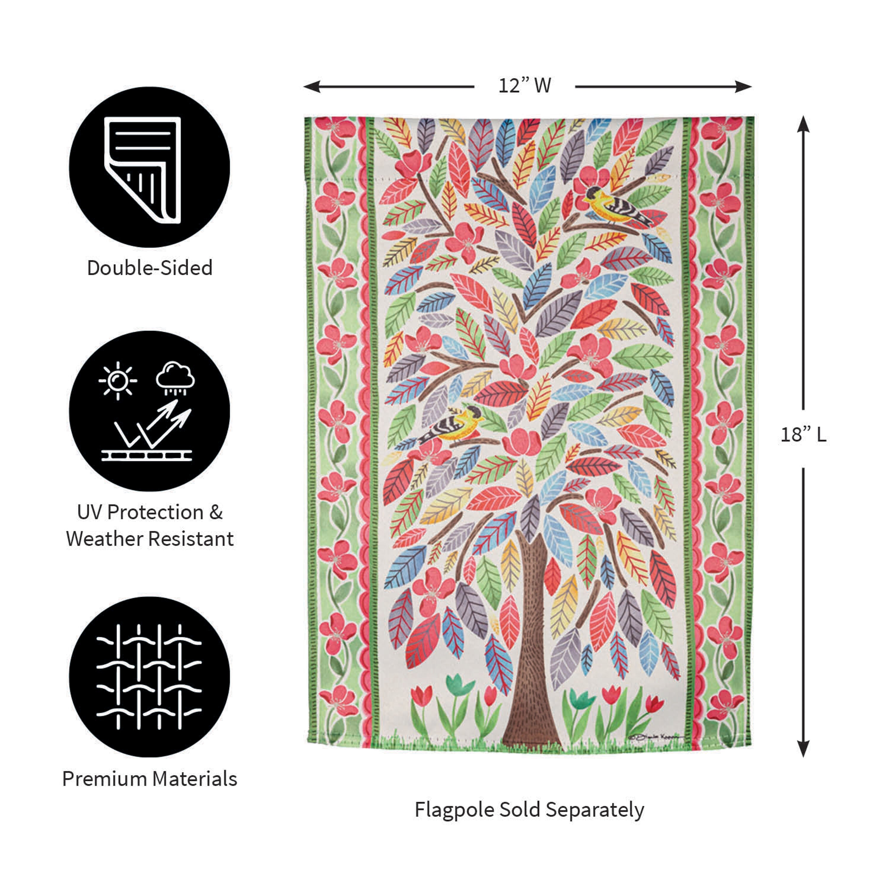 4 Season Trees Suede Garden Flag, Set of 4