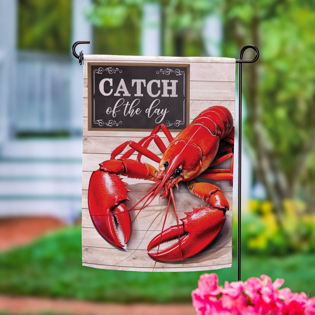 Lobster Catch Suede Garden Flag