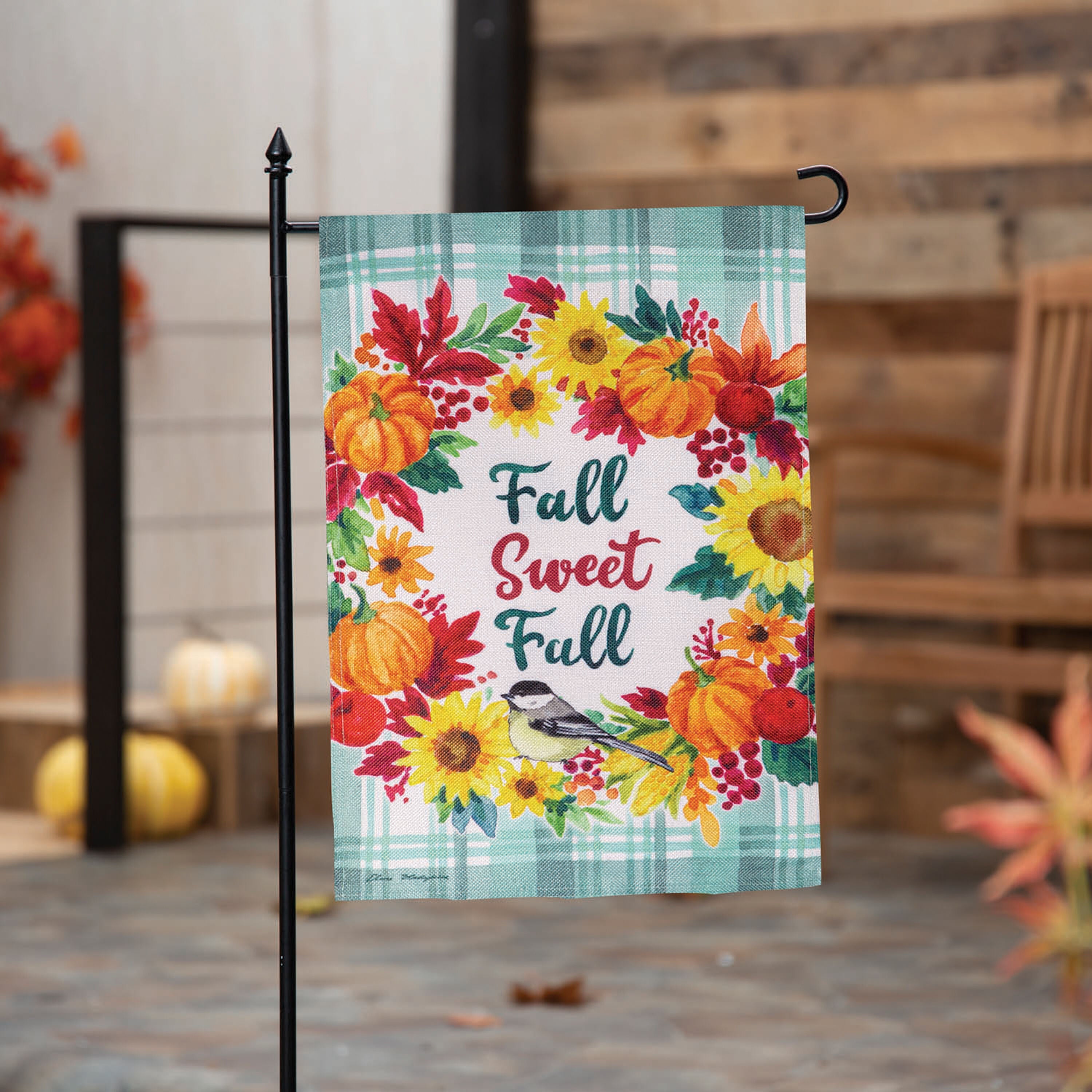 Fall Sweet Fall Burlap Garden Flag