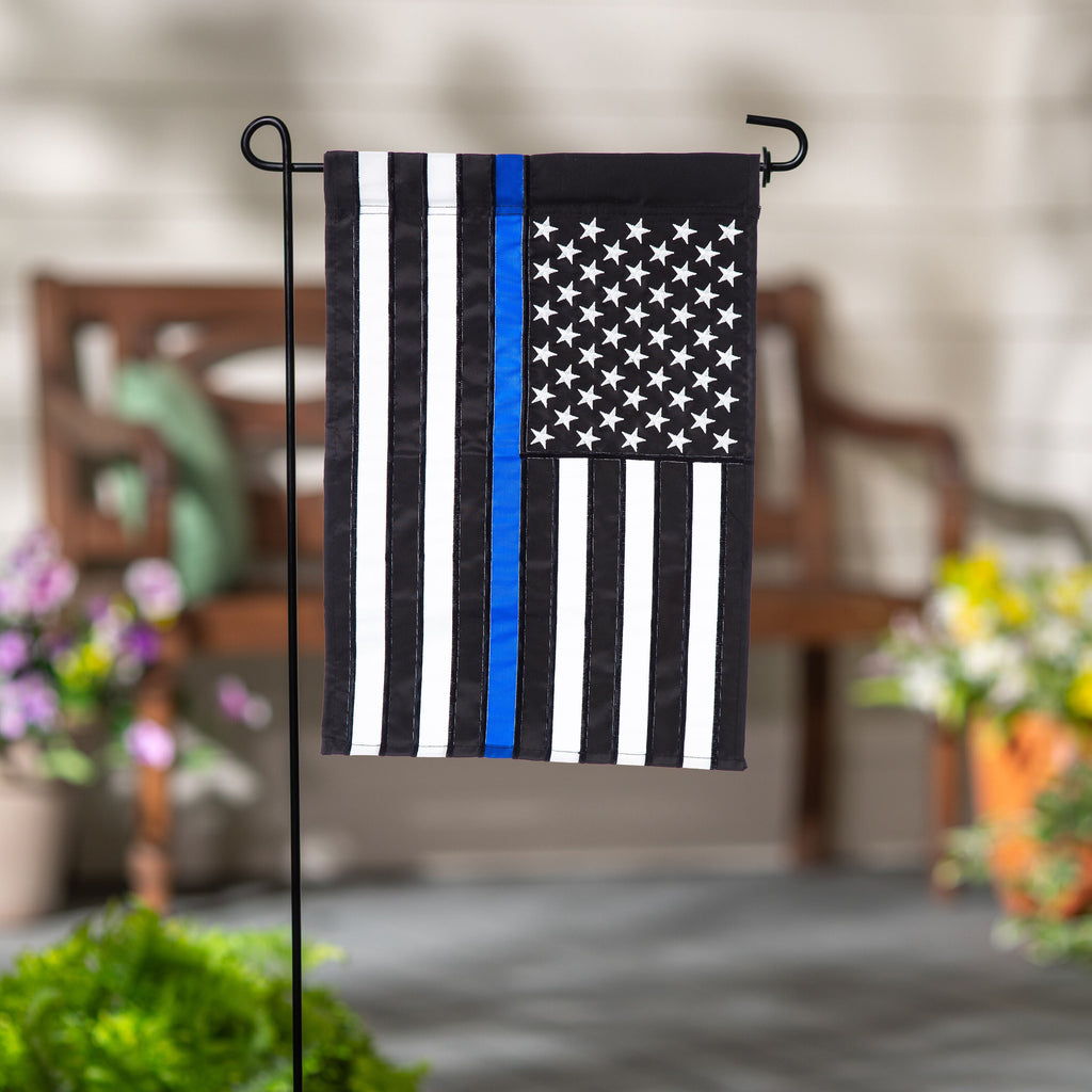 Thin Blue Line Garden Applique Flag