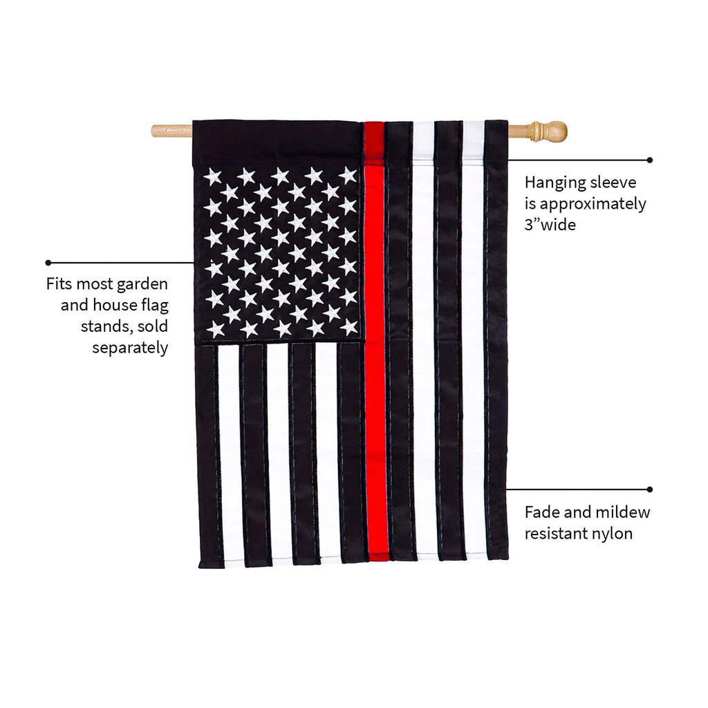 Thin Red Line House Applique Flag