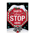 Santa Please Stop Here Applique House Flag