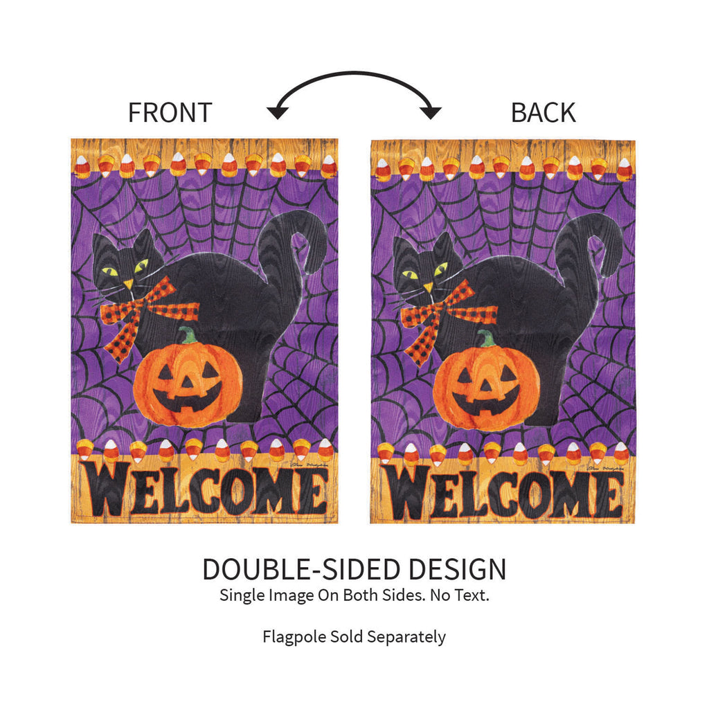 Black Cat Moire Garden Flag