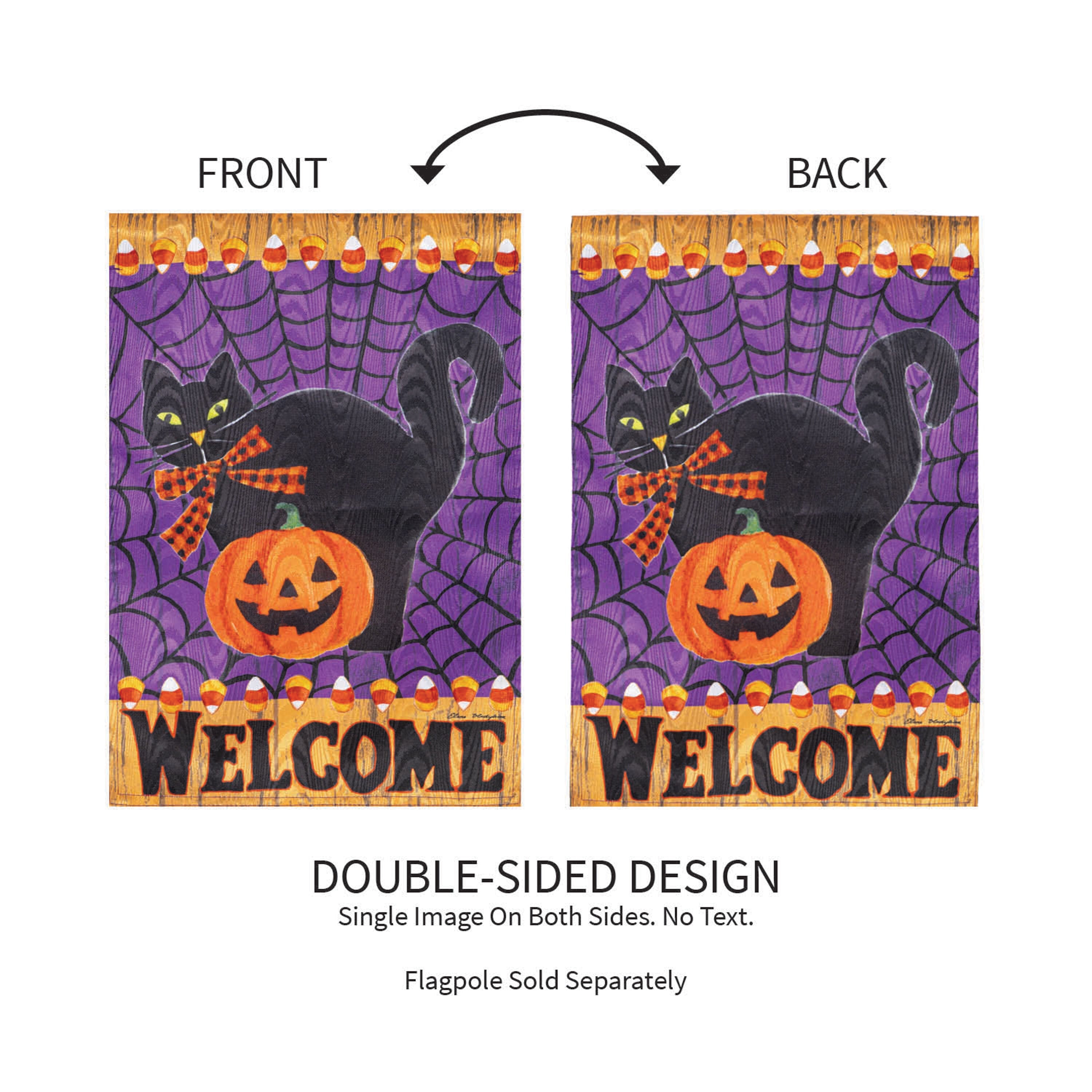 Black Cat Moire Garden Flag