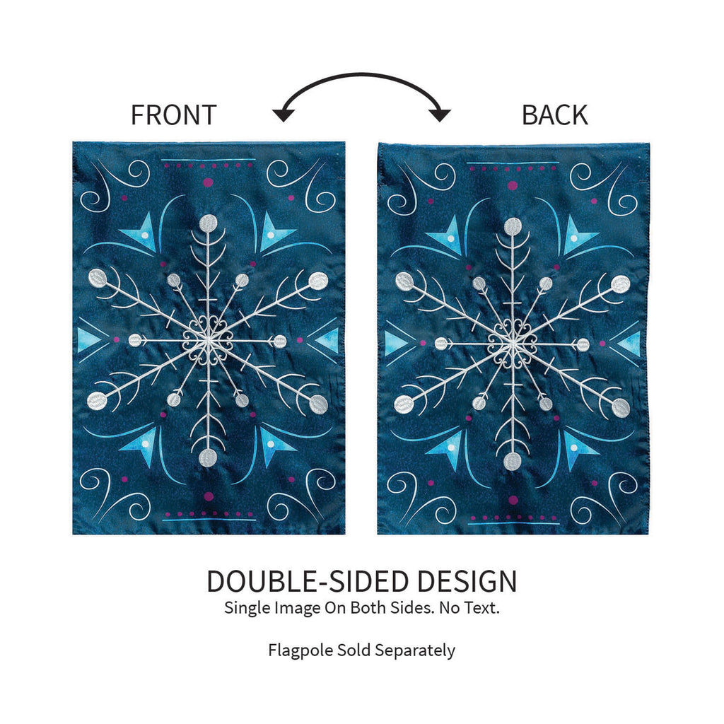 Blue Snowflake Applique Garden Flag