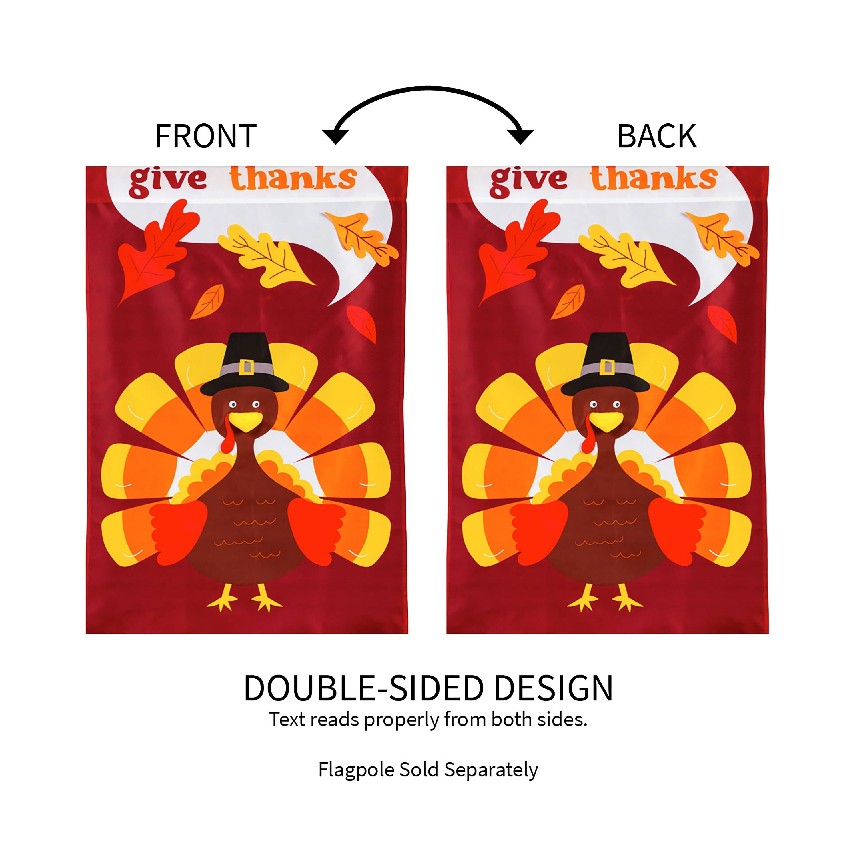 Candy Corn Turkey Garden Applique Flag