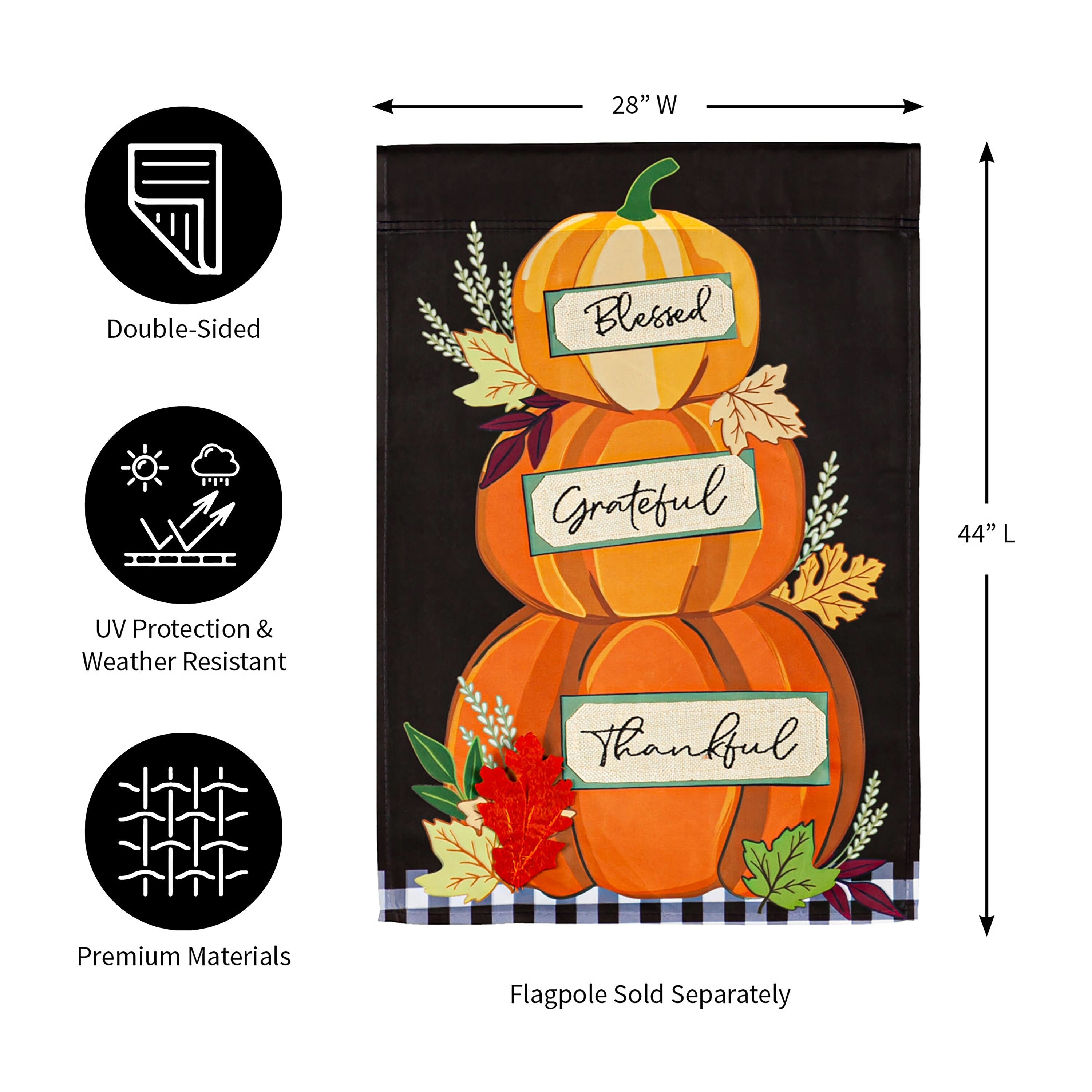 Stacked Pumpkins House Applique Flag