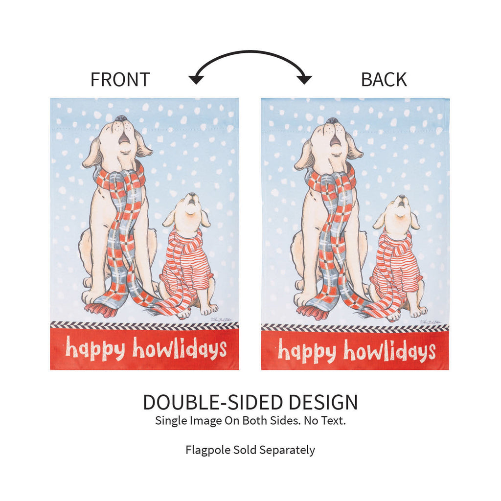 Winter Pups Suede Garden Flag