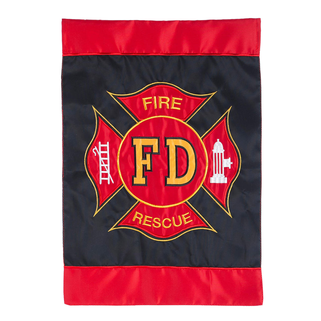 Fire Department Garden Applique Flag