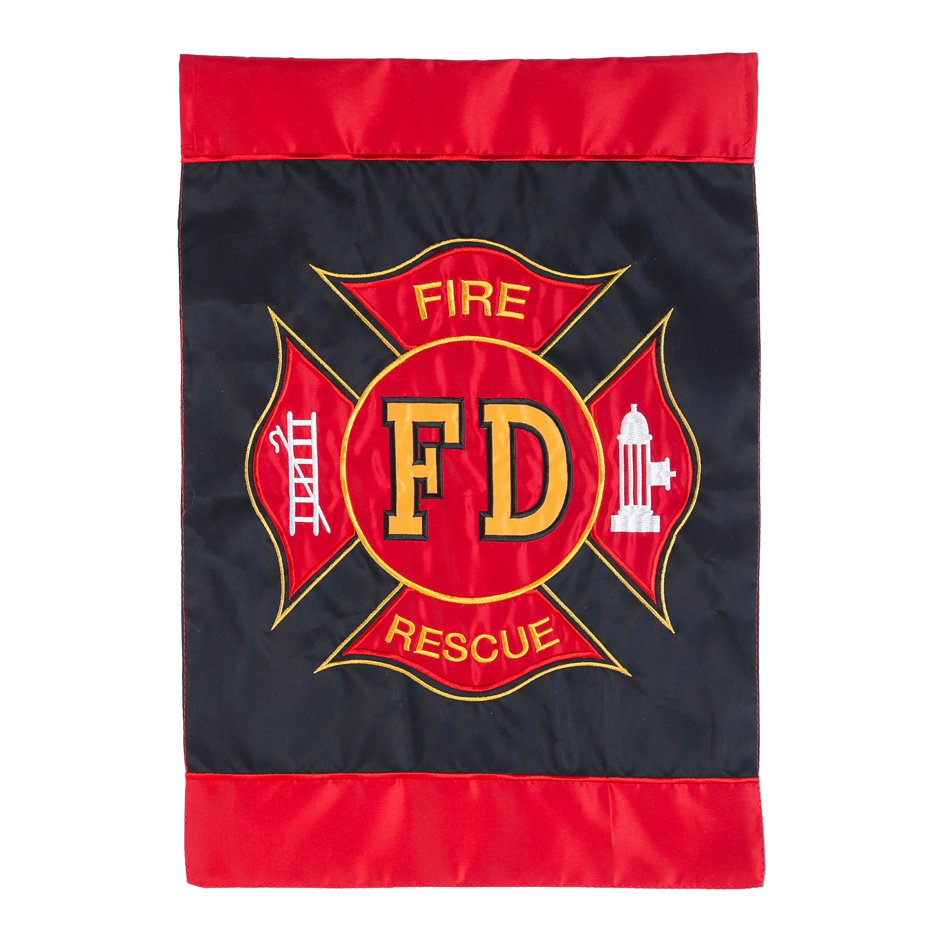 Fire Department Garden Applique Flag