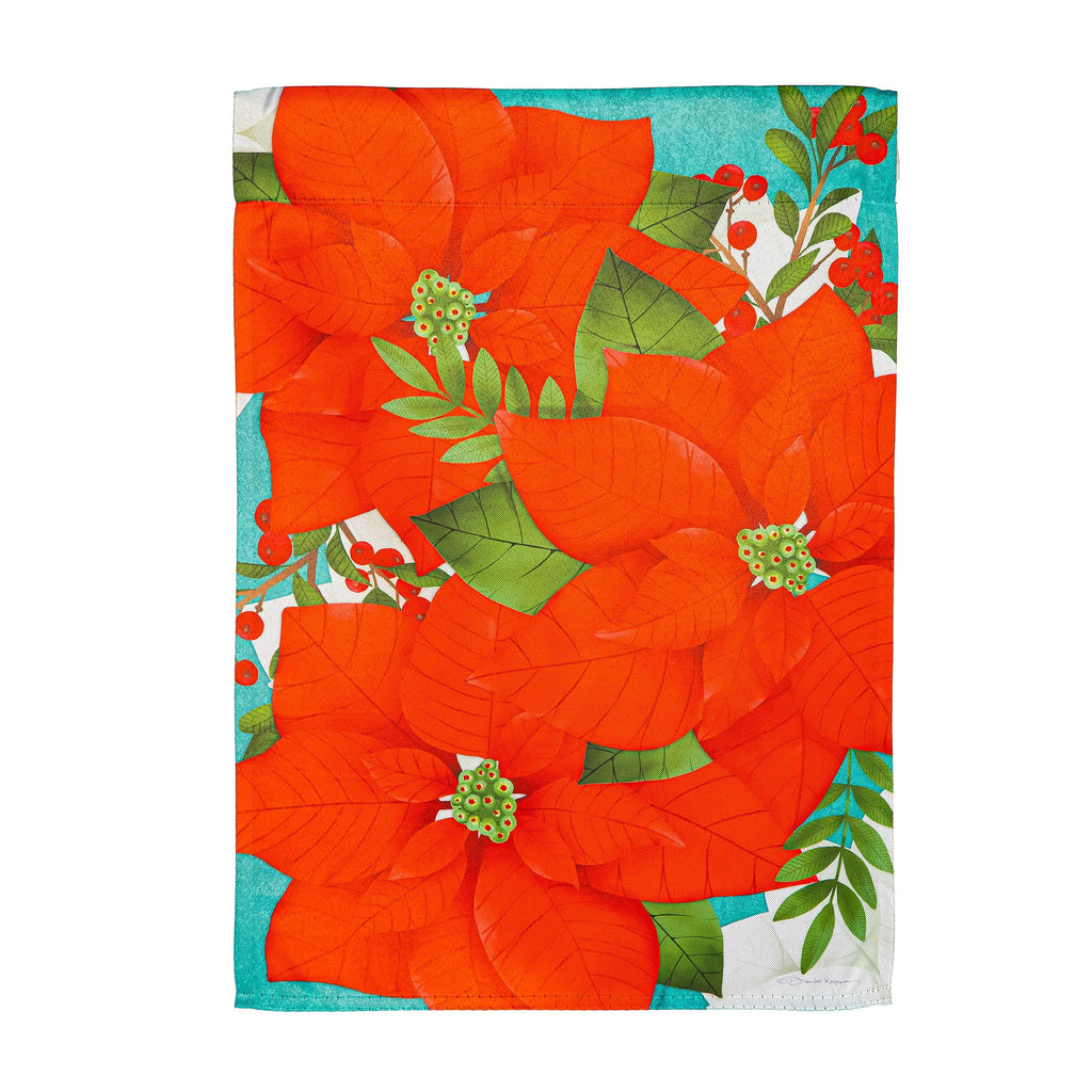 Poinsettia Suede Garden Flag