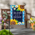 Bless Our Home Sunflowers Applique Garden Flag