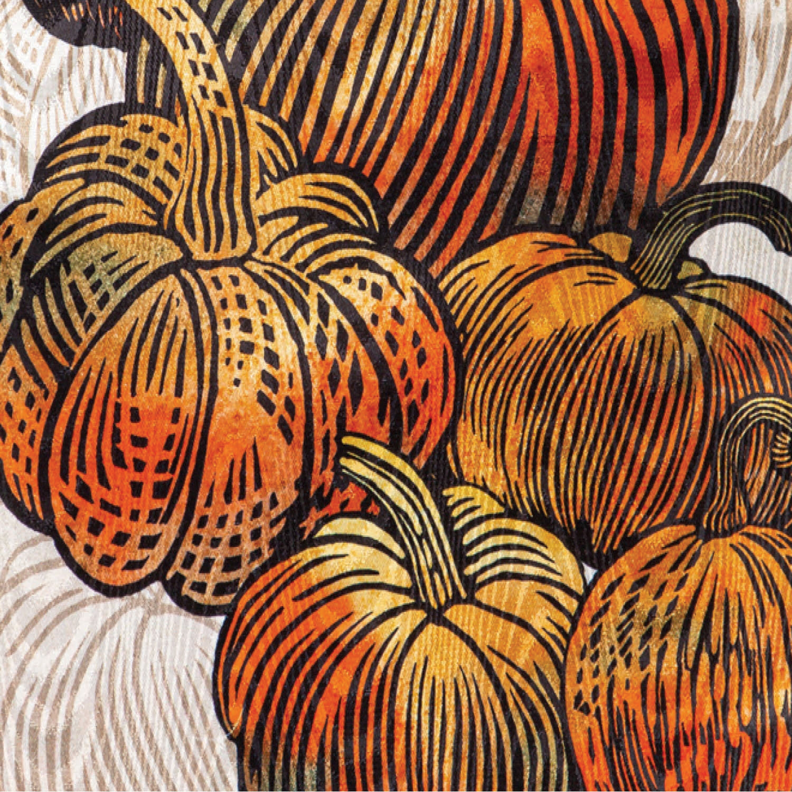 Beautiful Pumpkins Moire Garden Flag