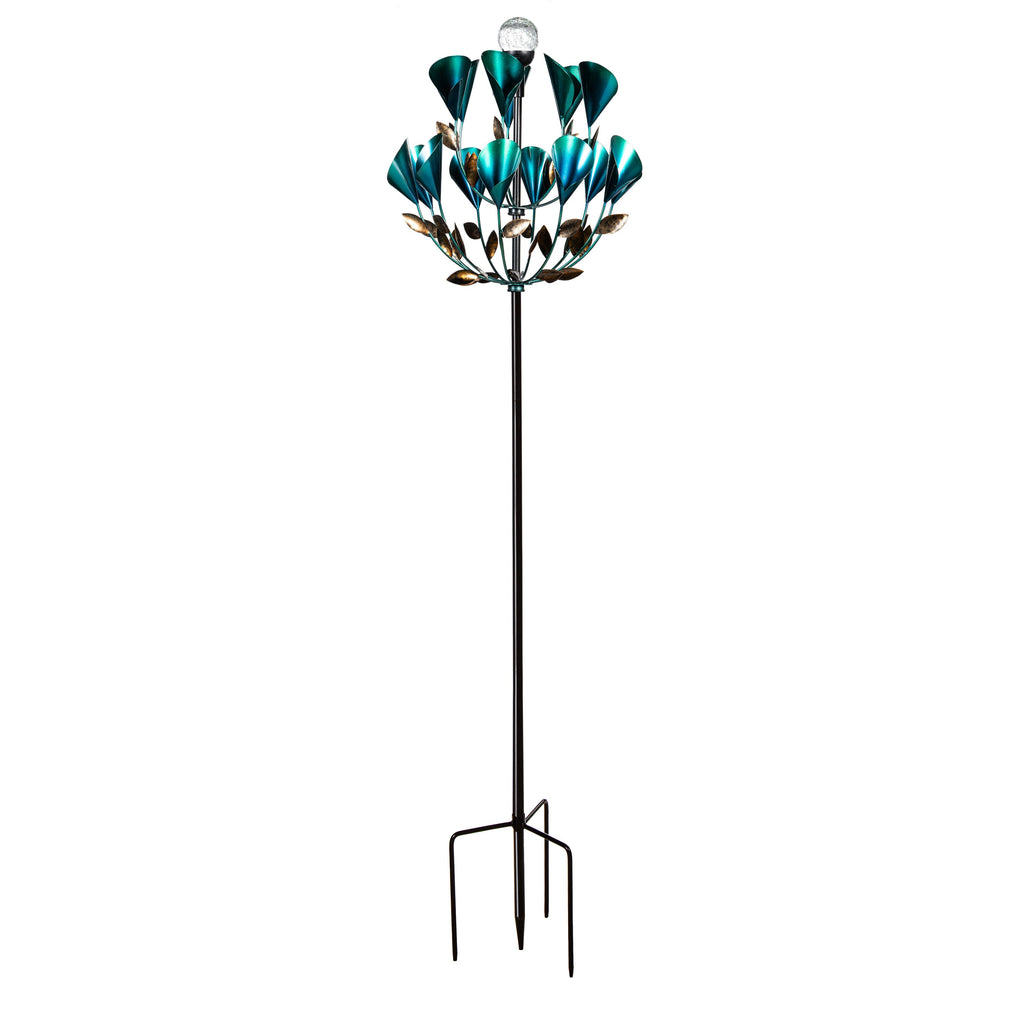 Solar Metal Wind Spinner, Calla Lily, 74"H