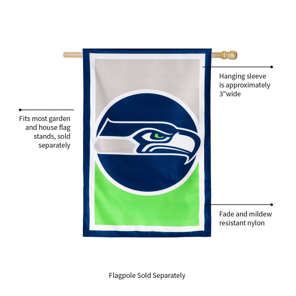Flag, DS New Burlap, Reg, Seattle Seahawks
