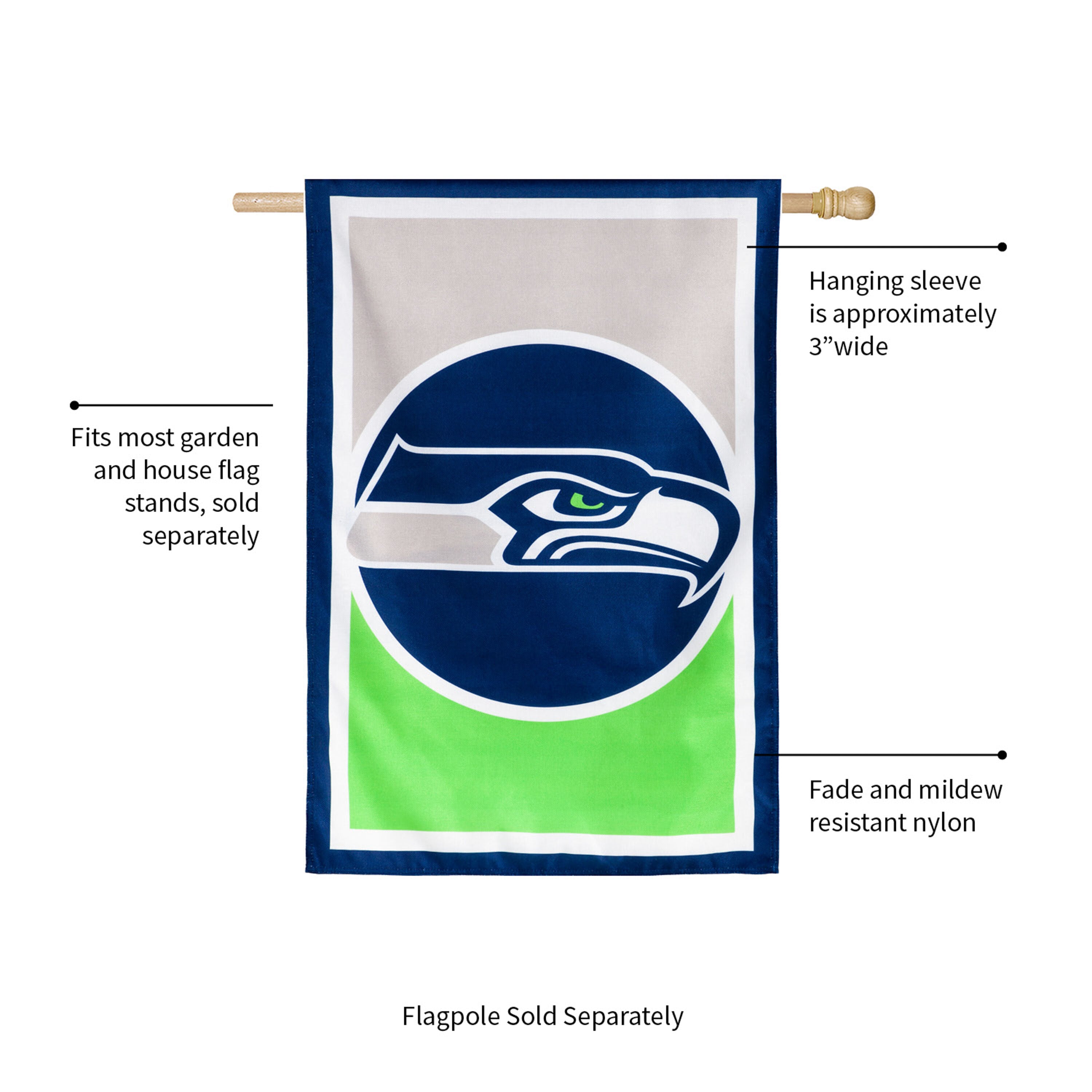 Flag, DS New Burlap, Reg, Seattle Seahawks