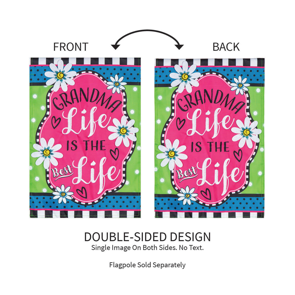 Grandma Life Applique Garden Flag