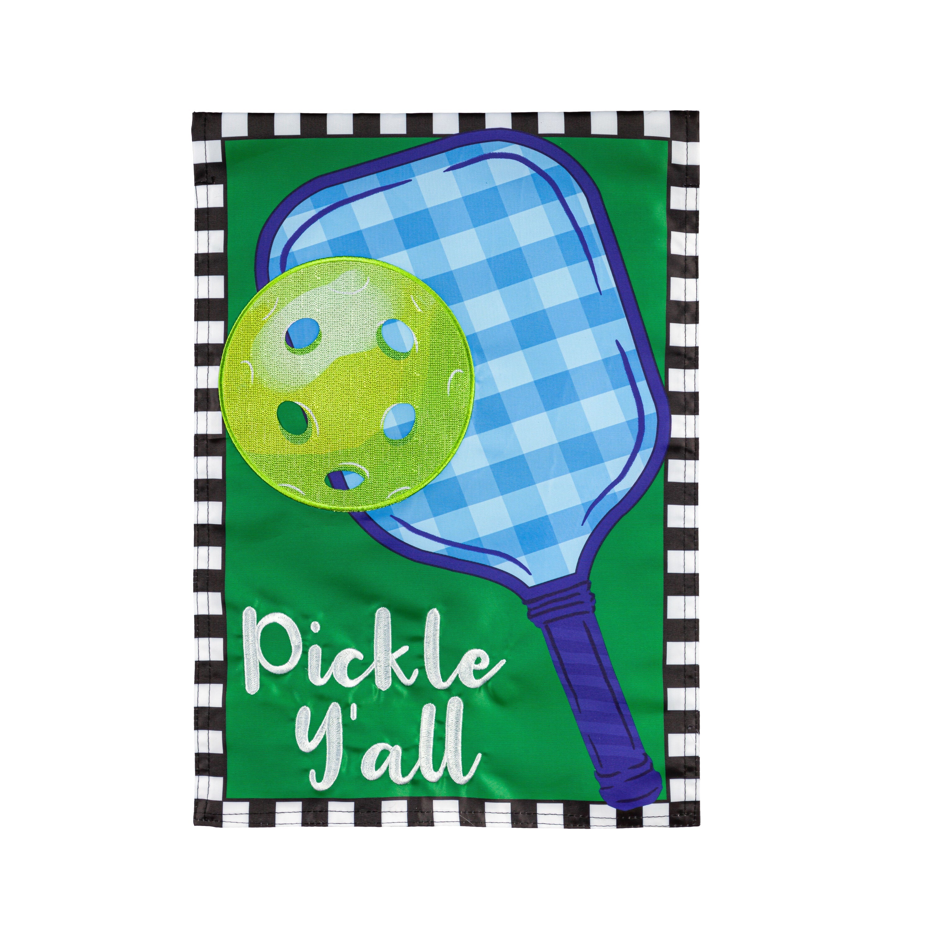 Pickle Y'all Applique Garden Flag