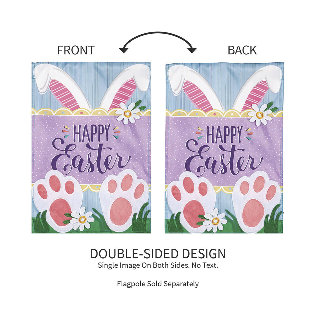 Happy Easter Bunny Applique Garden Flag