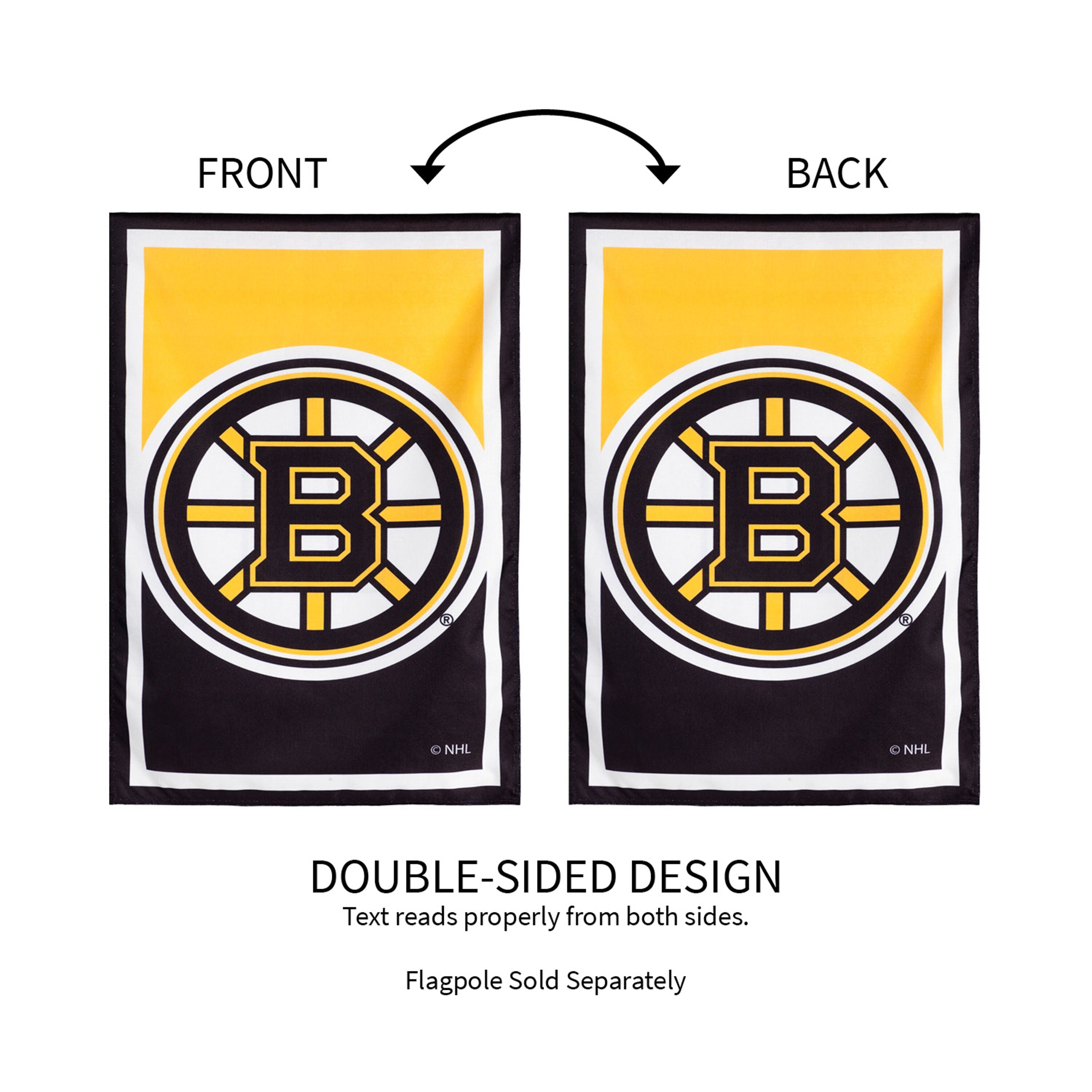 NHL Hockey Burlap House Flag, Boston Bruins