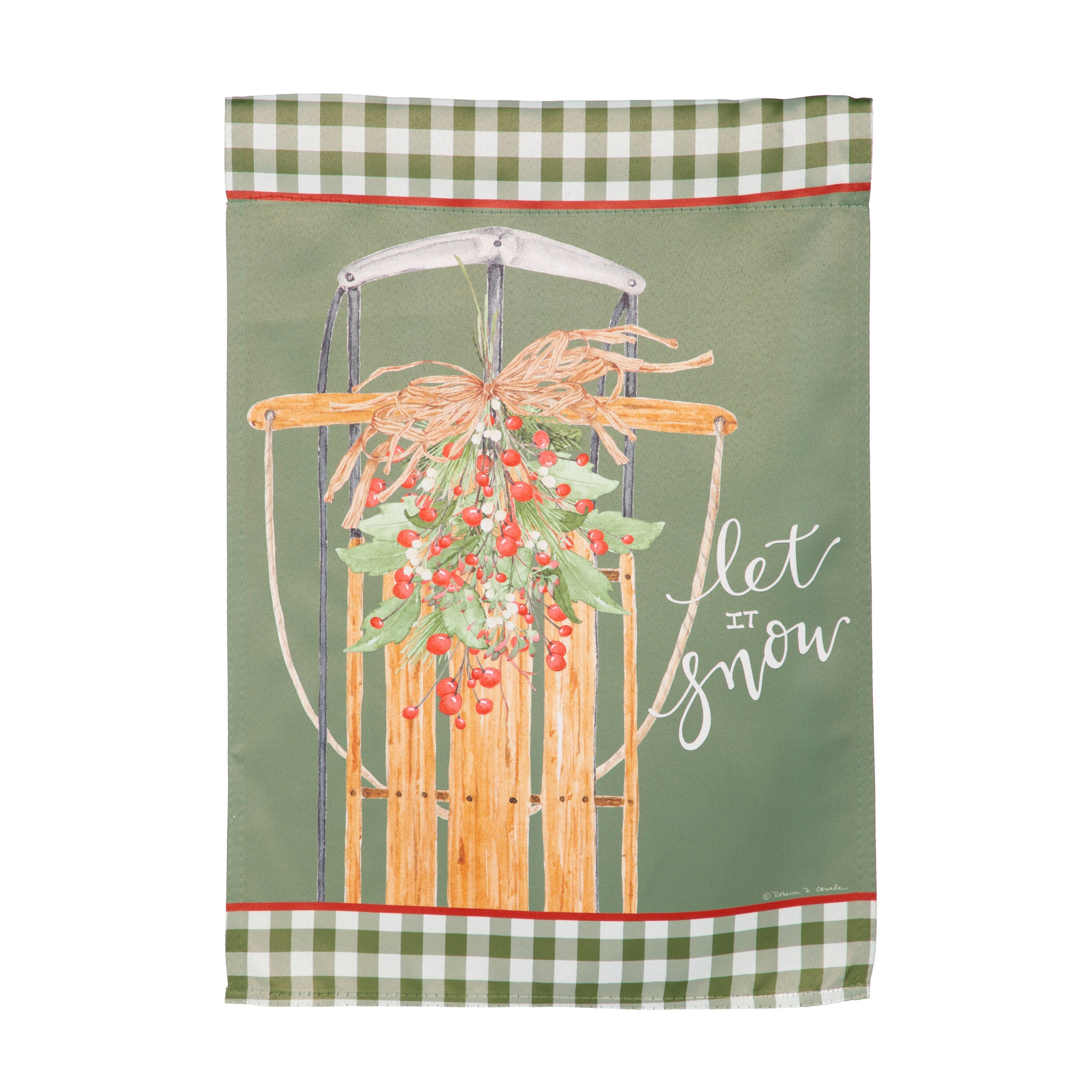 Let It Snow Sleigh Suede Garden Flag