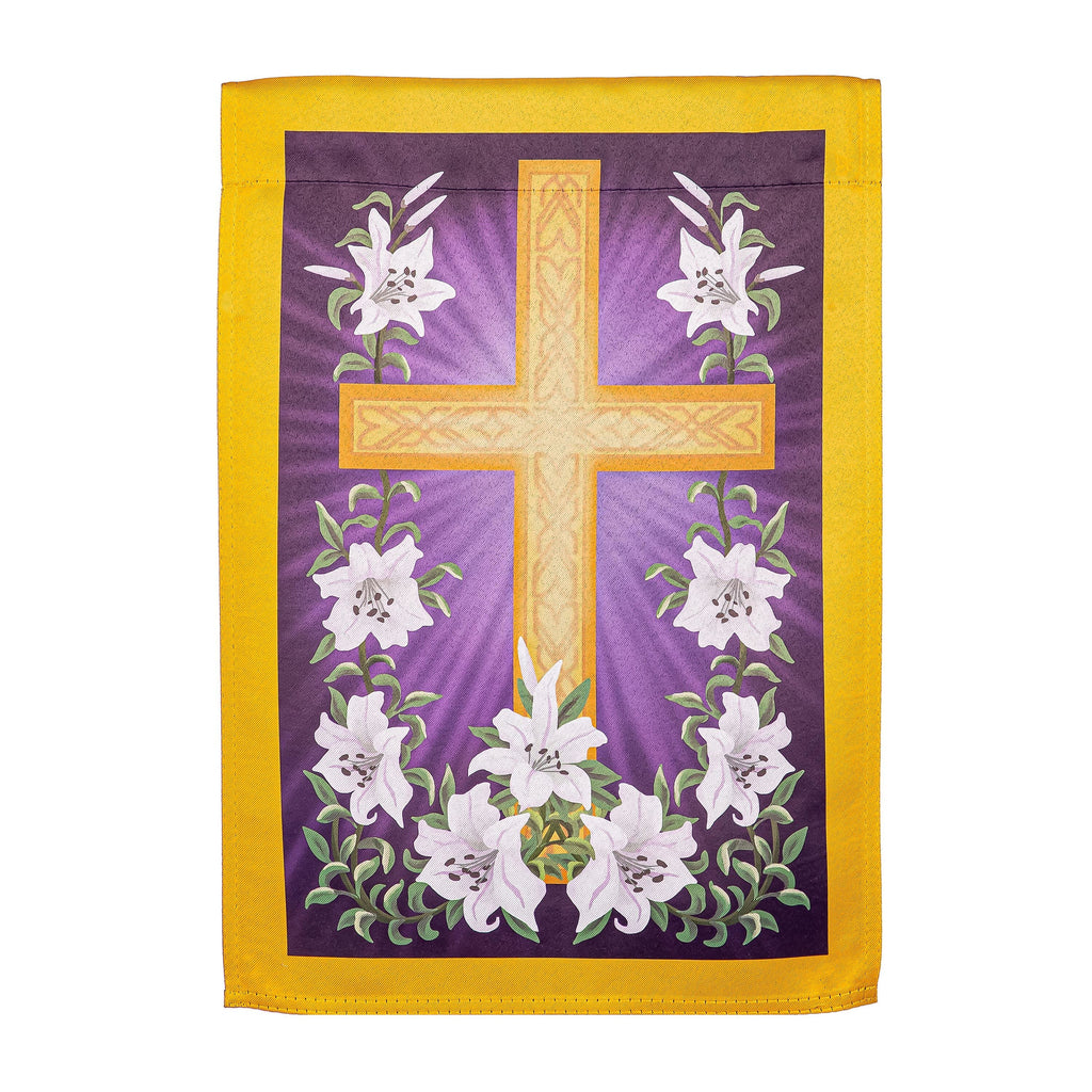 Easter Lilies Suede Garden Flag