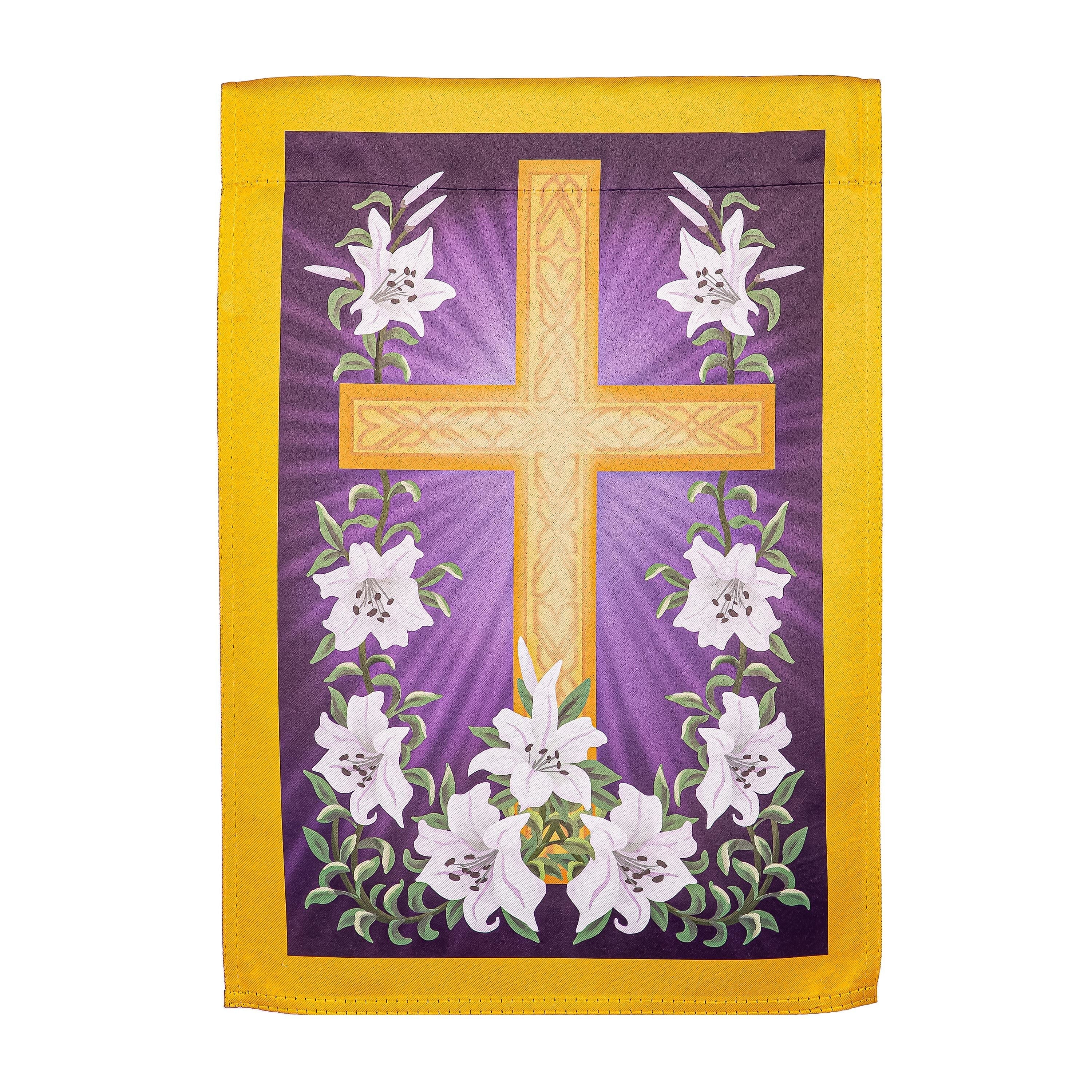 Easter Lilies Suede Garden Flag