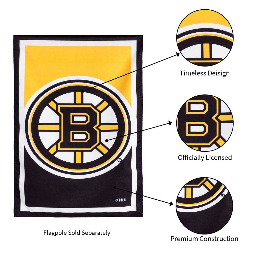 NHL Hockey Burlap House Flag, Boston Bruins
