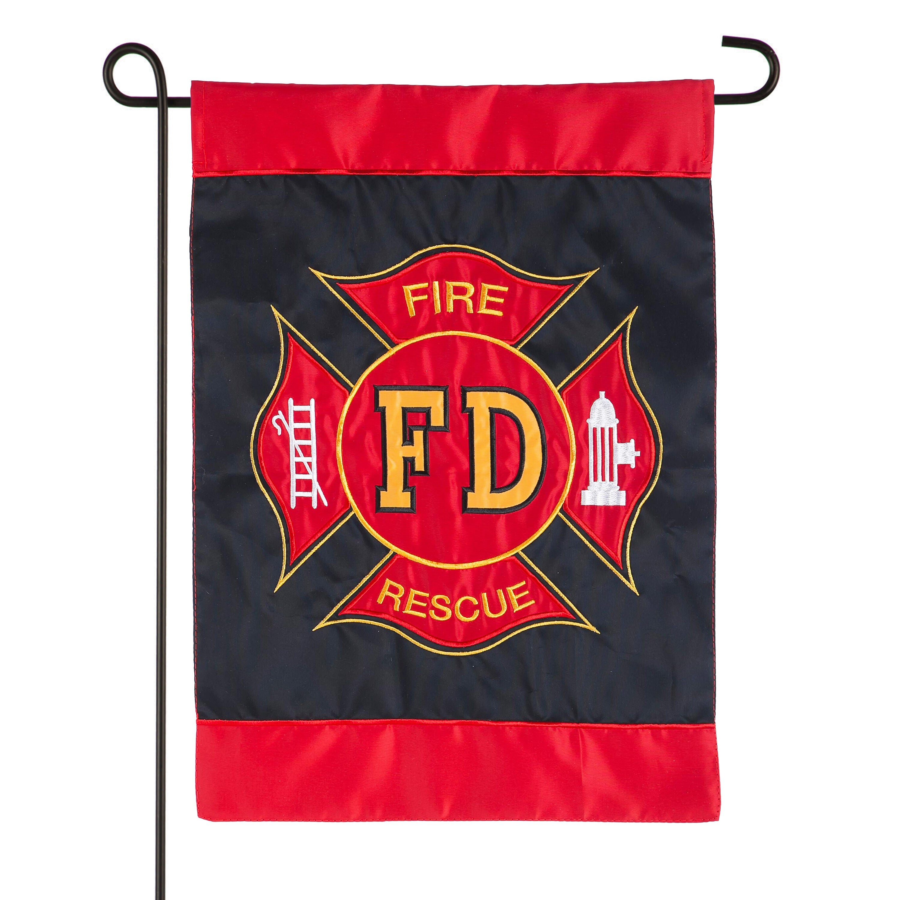 Fire Department Garden Applique Flag