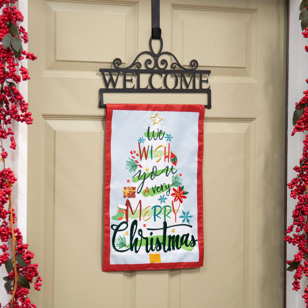 We Wish You a Merry Christmas Applique Garden Flag