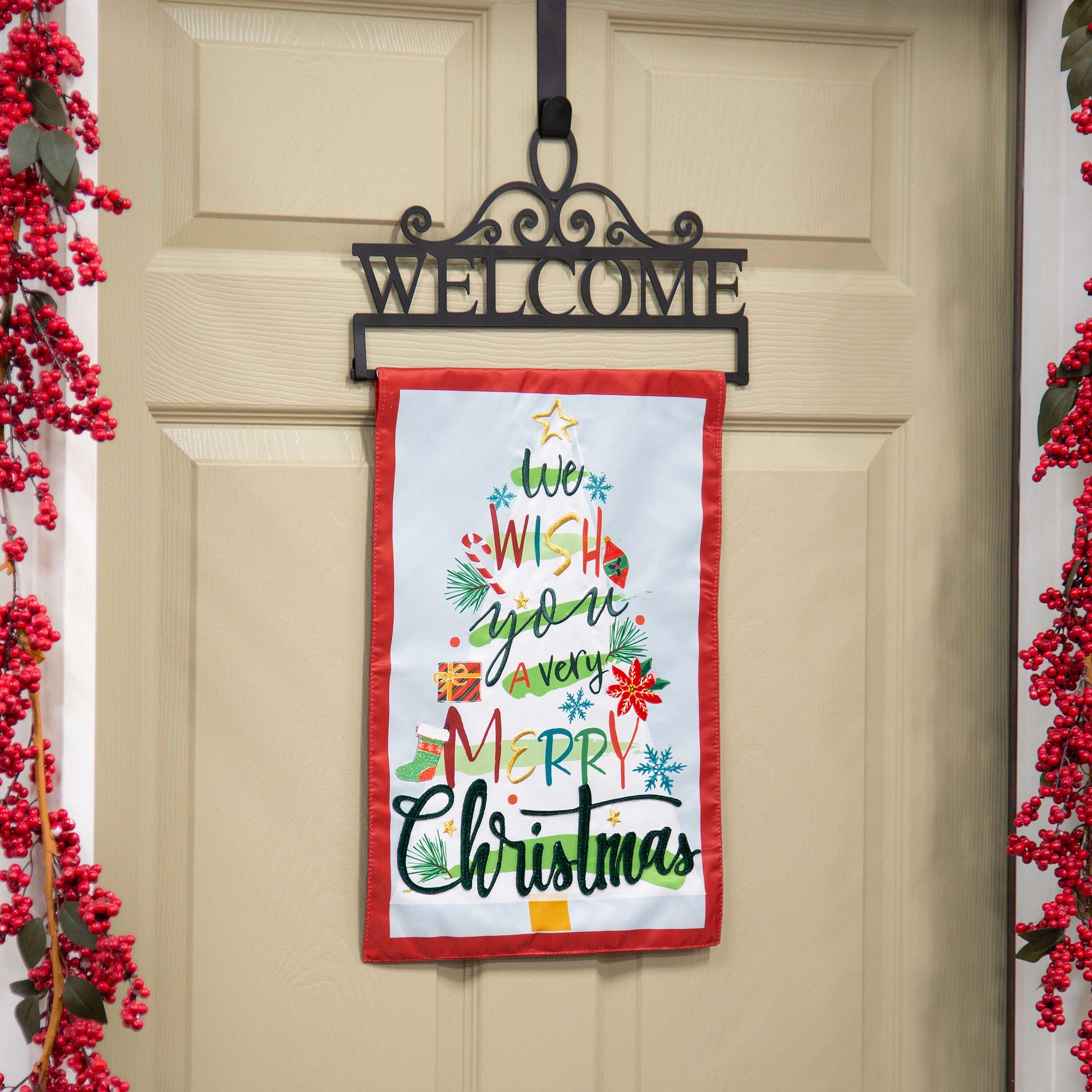 We Wish You a Merry Christmas Applique Garden Flag