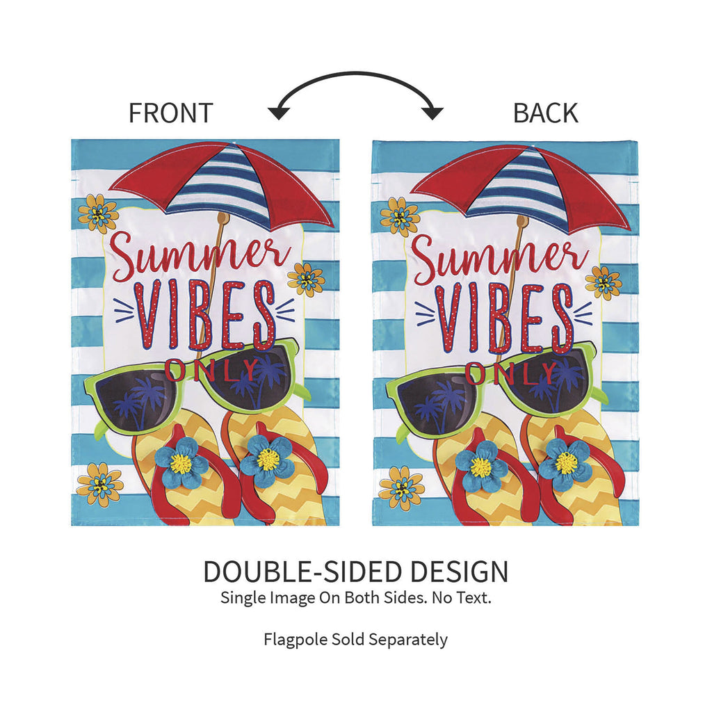 Summer Vibes Only Applique Garden Flag