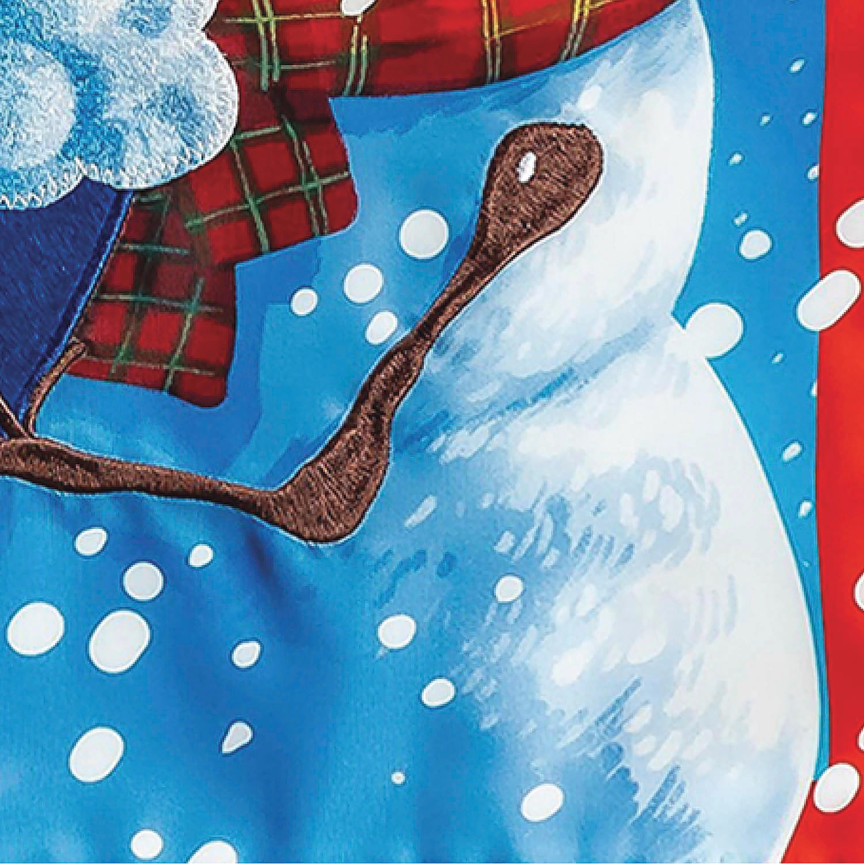 Snowman with Bouquet Applique Garden Flag