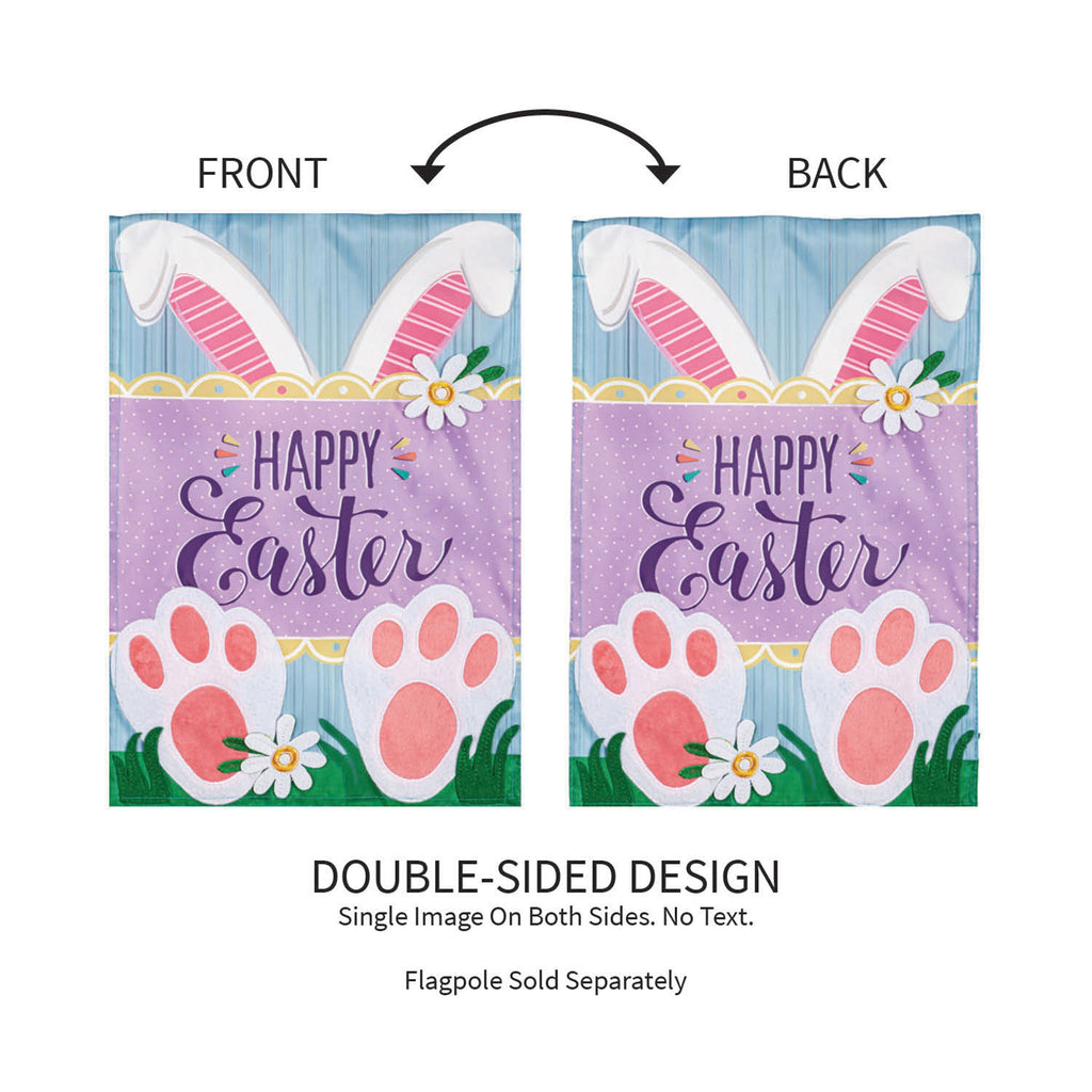 Happy Easter Bunny Applique Garden Flag