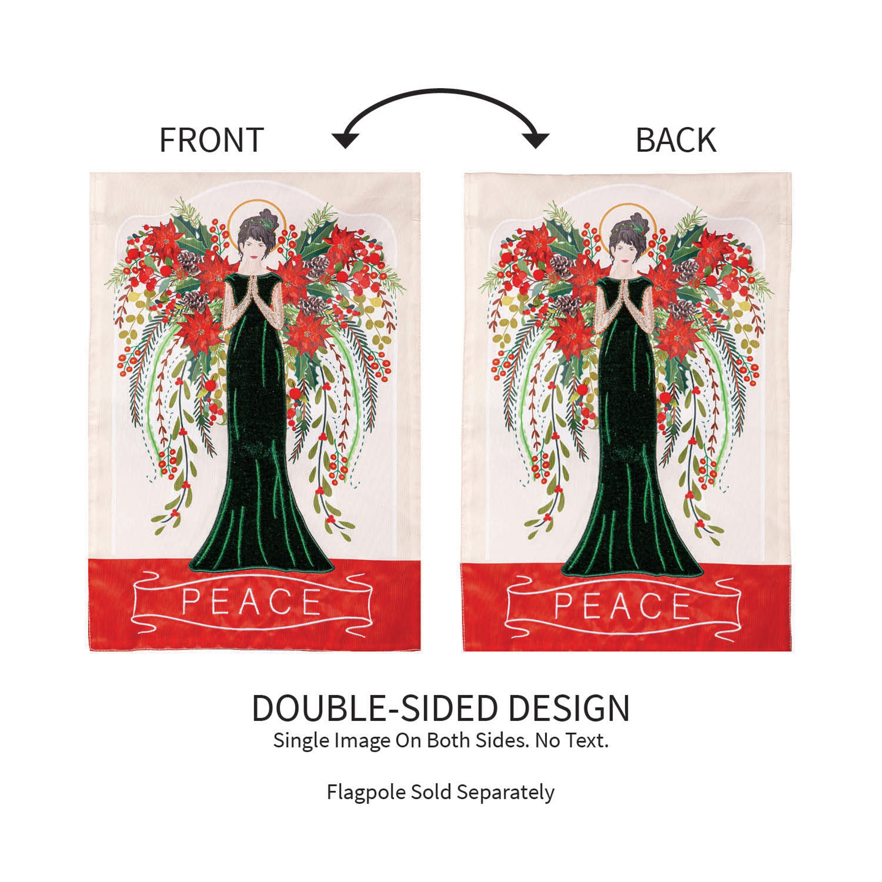 Floral Angel Applique Garden Flag