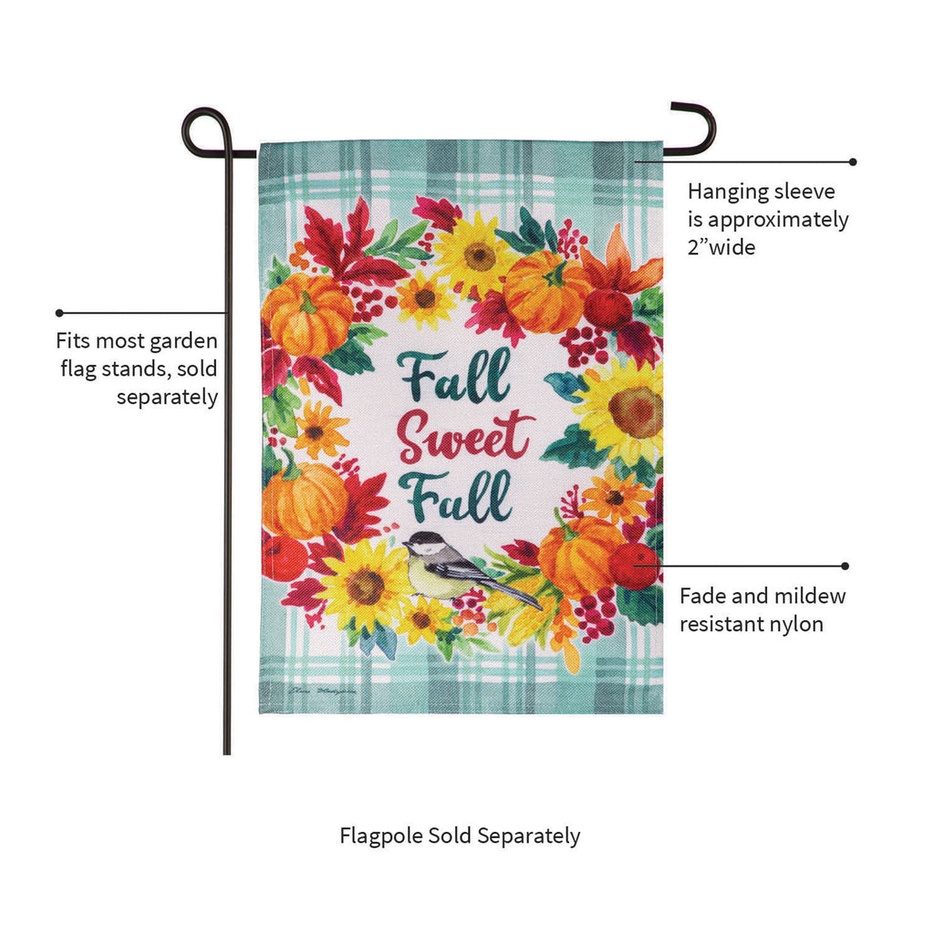 Fall Sweet Fall Burlap Garden Flag