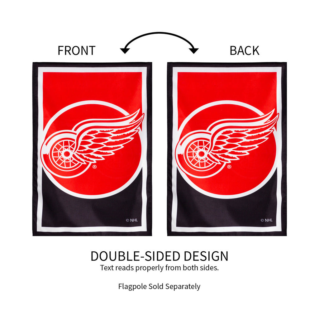 NHL Hockey Burlap House Flag, Detroit Red Wings