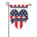 Patriotic Heart Garden Applique Flag