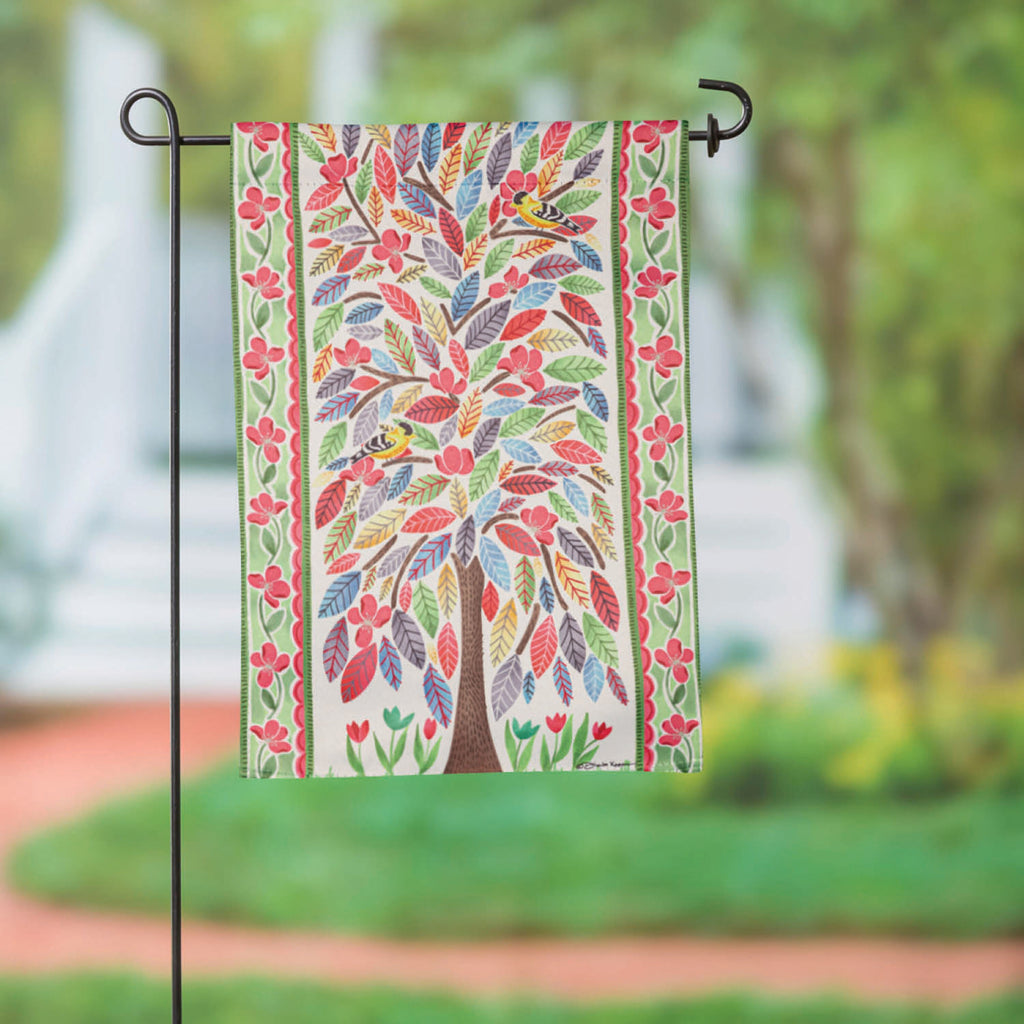 4 Season Trees Suede Garden Flag, Set of 4