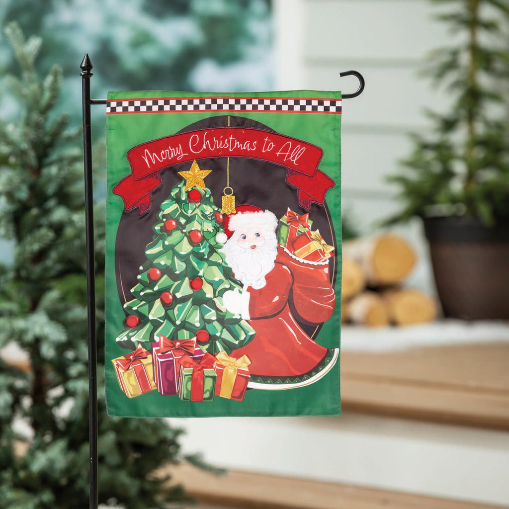 Jingle Bell Square Applique Garden Flag