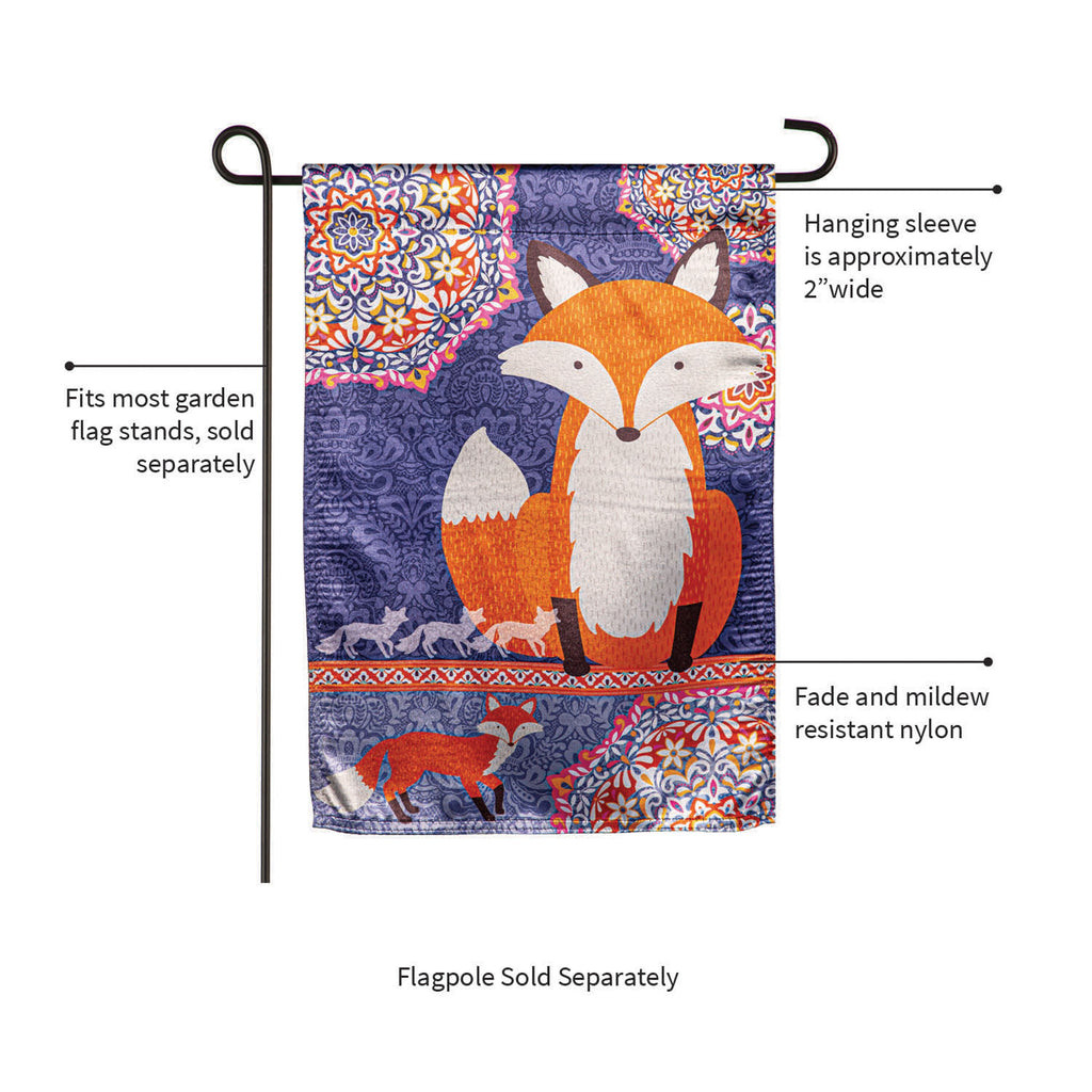 Fox in Fall Lustre Garden Flag