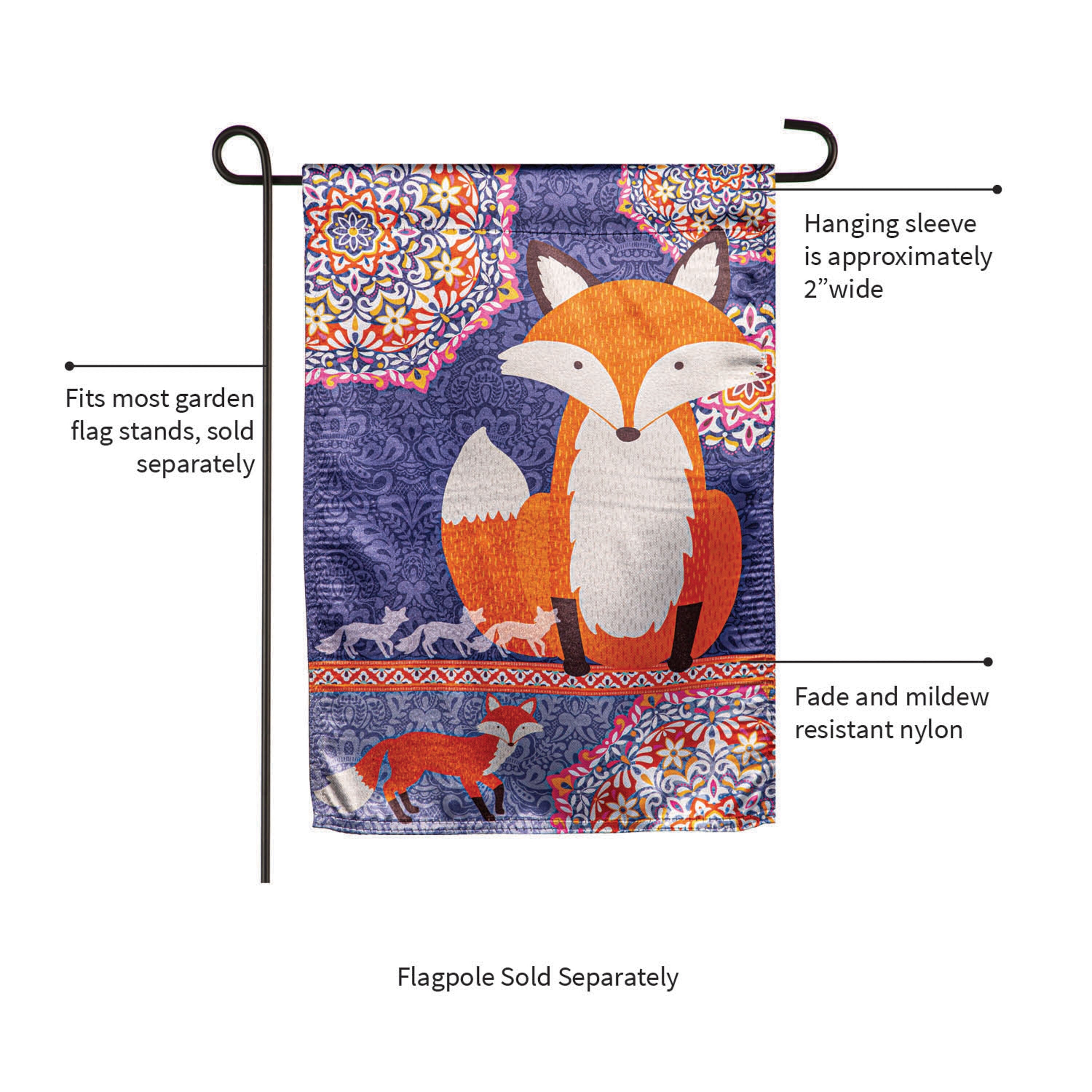 Fox in Fall Lustre Garden Flag
