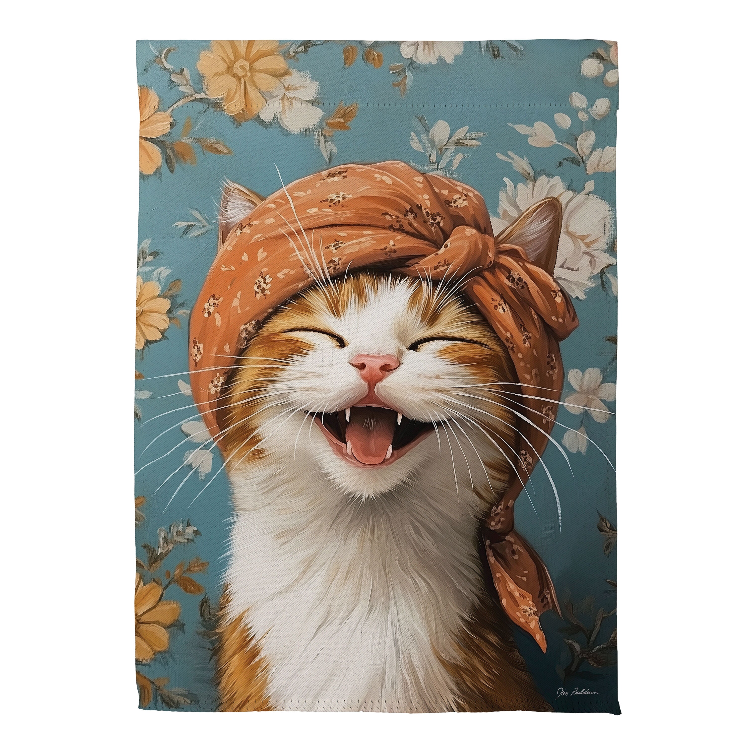 Christine The Joyful Cat Suede Garden Flag