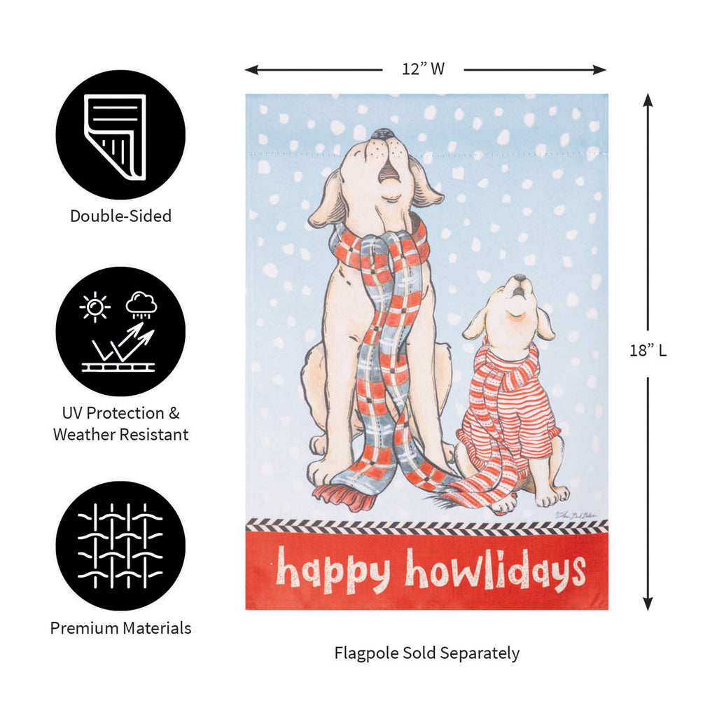 Winter Pups Suede Garden Flag